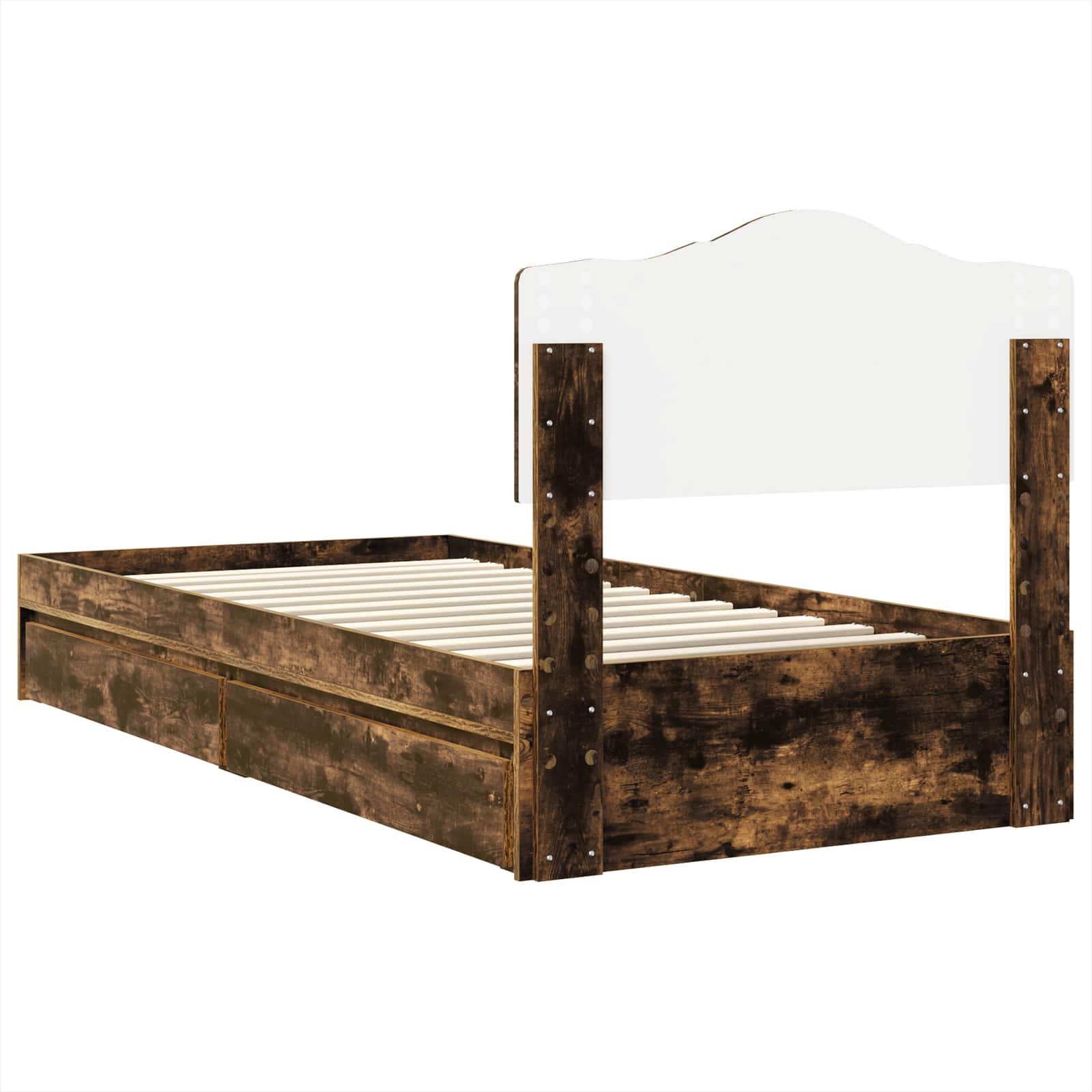 Lit de Rangement Chêne fumé 100 x 200 cm Bois d'ingénierie - XIOS