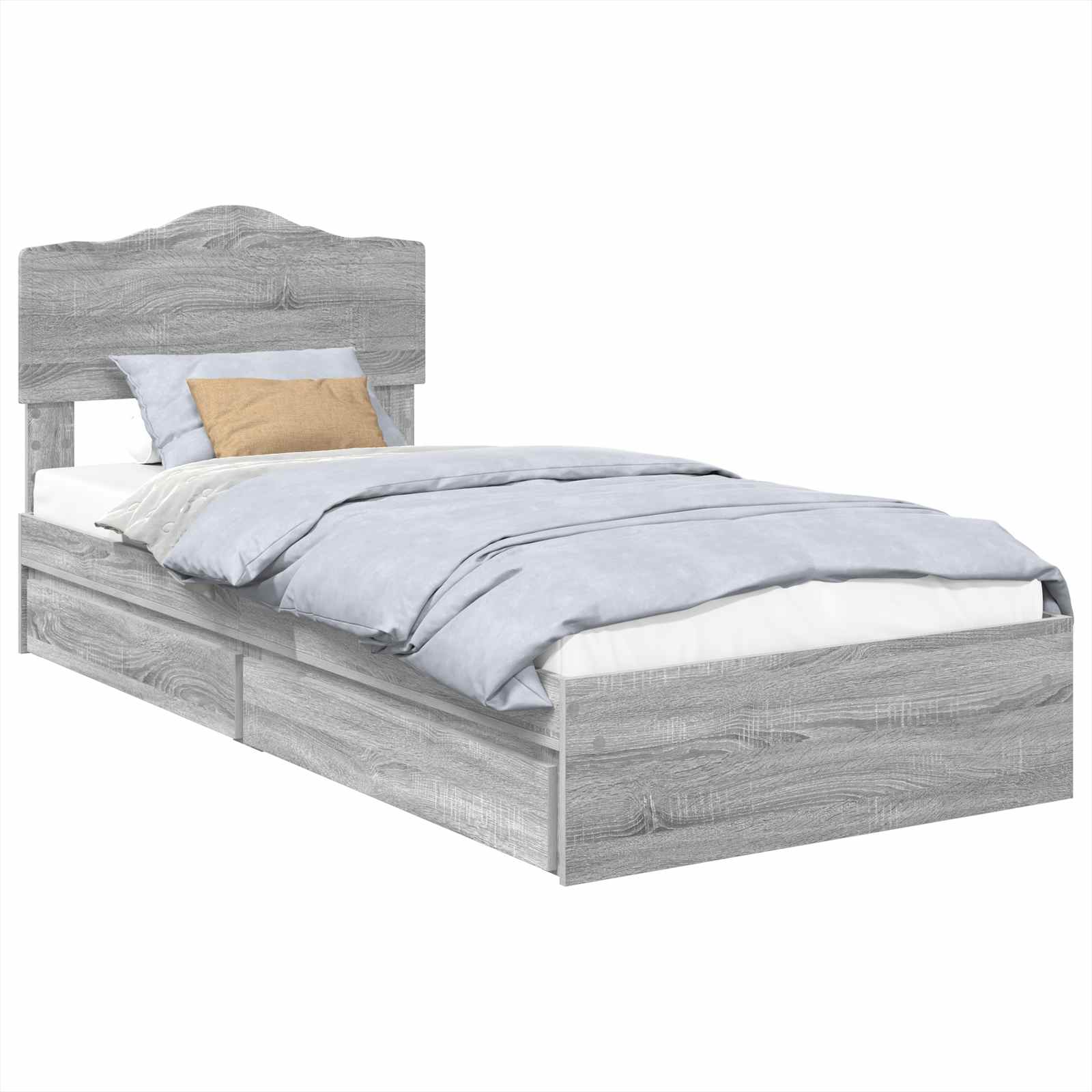 Lit de Rangement Gris Sonoma 100 x 200 cm Bois d'ingénierie - XIOS
