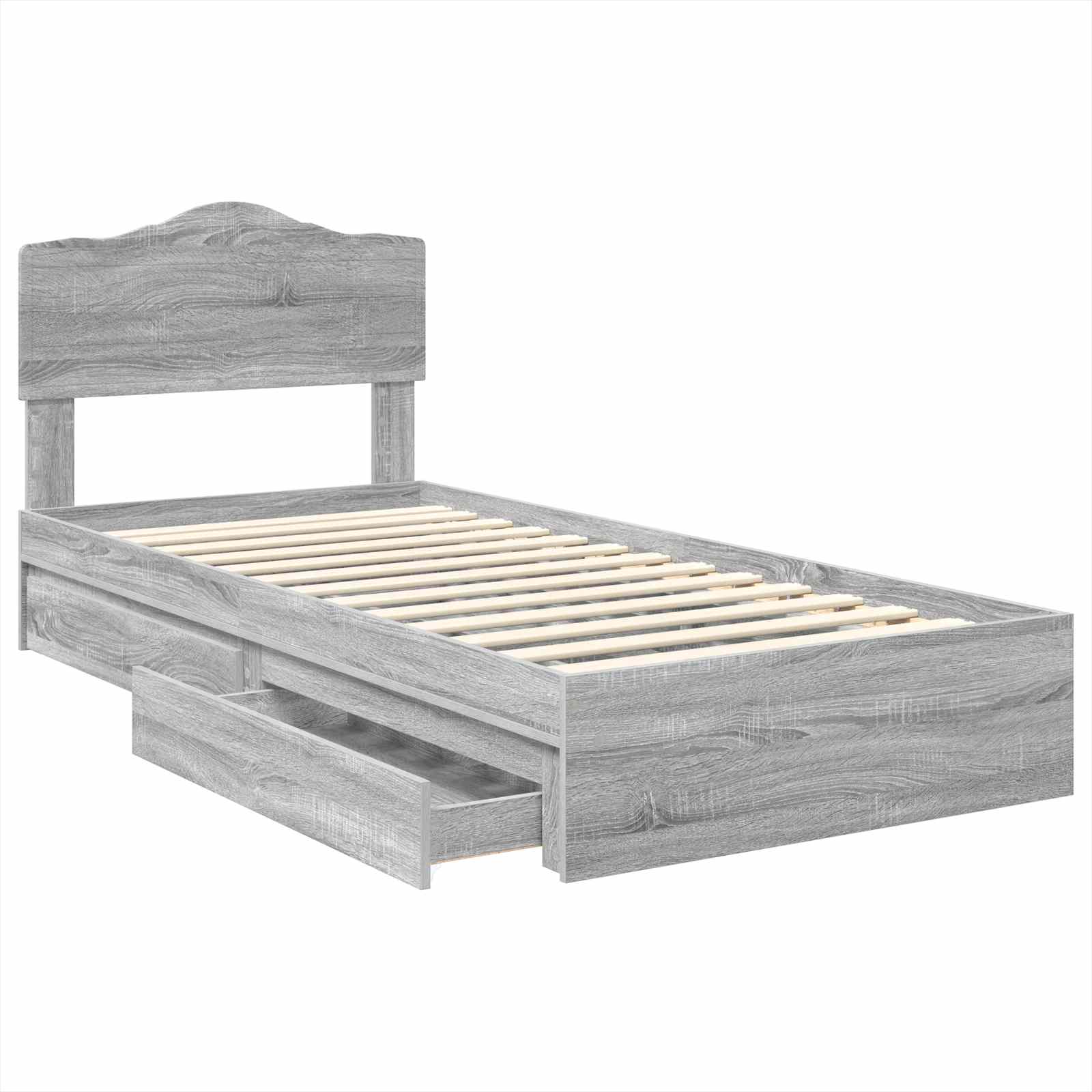 Lit de Rangement Gris Sonoma 100 x 200 cm Bois d'ingénierie - XIOS
