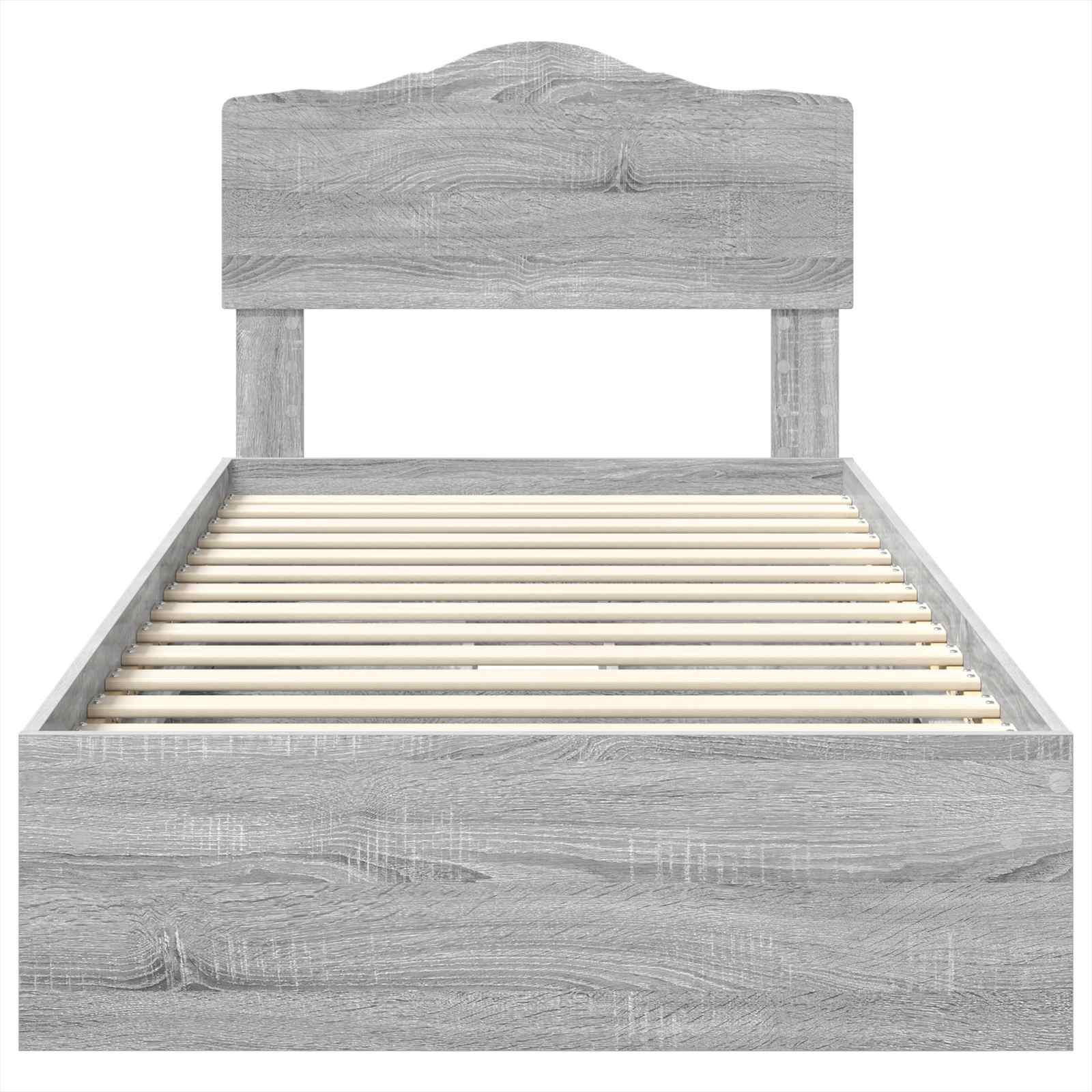 Lit de Rangement Gris Sonoma 100 x 200 cm Bois d'ingénierie - XIOS