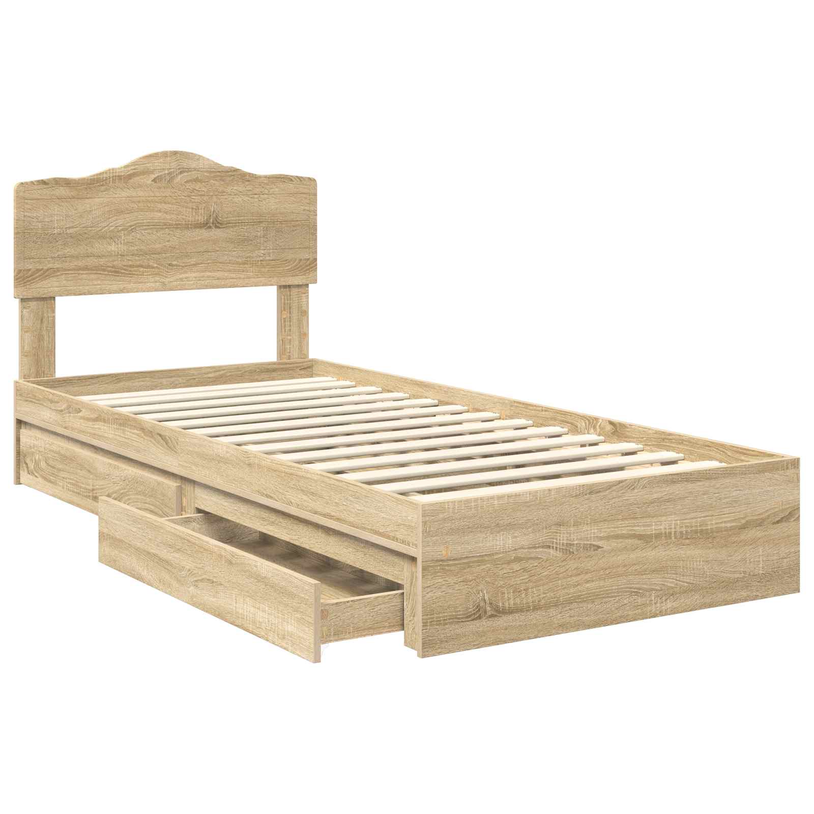 Lit de Rangement Chêne Sonoma 90 x 200 cm Bois d'ingénierie - XIOS