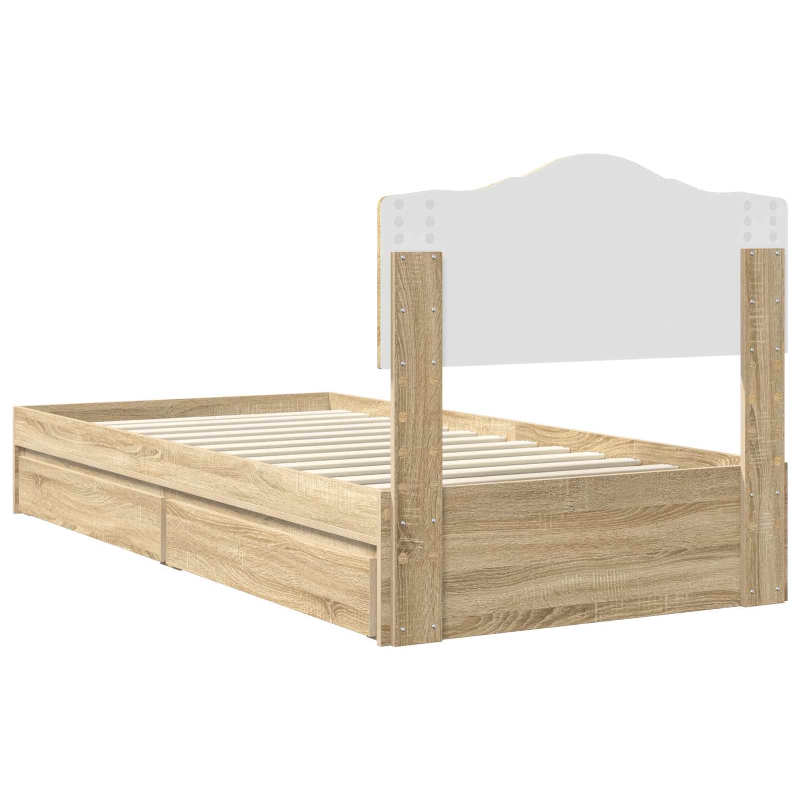 Lit de Rangement Chêne Sonoma 90 x 200 cm Bois d'ingénierie - XIOS