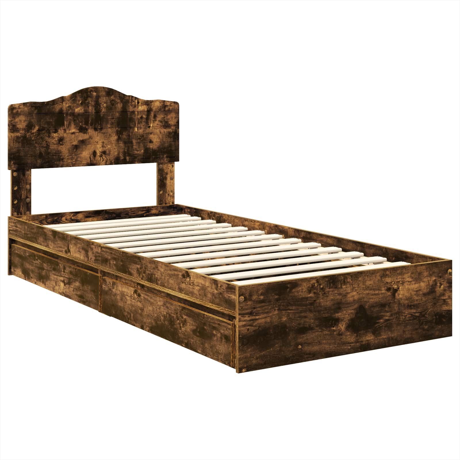 Lit de Rangement Chêne fumé 90 x 200 cm Bois d'ingénierie - XIOS