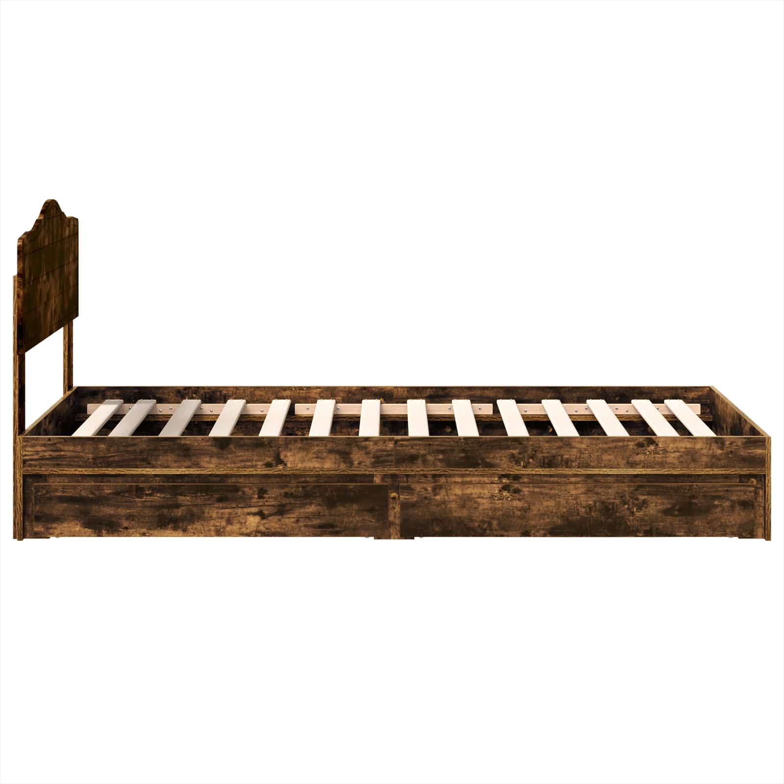 Lit de Rangement Chêne fumé 90 x 200 cm Bois d'ingénierie - XIOS