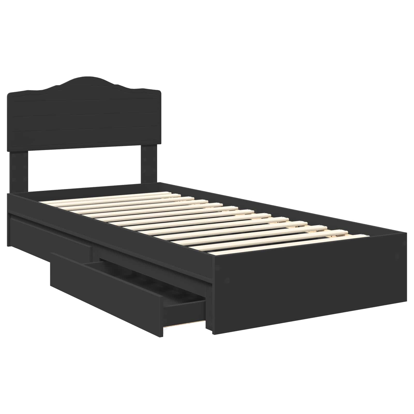 Lit de Rangement avec tiroir Noir 90 x 190 cm Bois d'ingénierie - XIOS