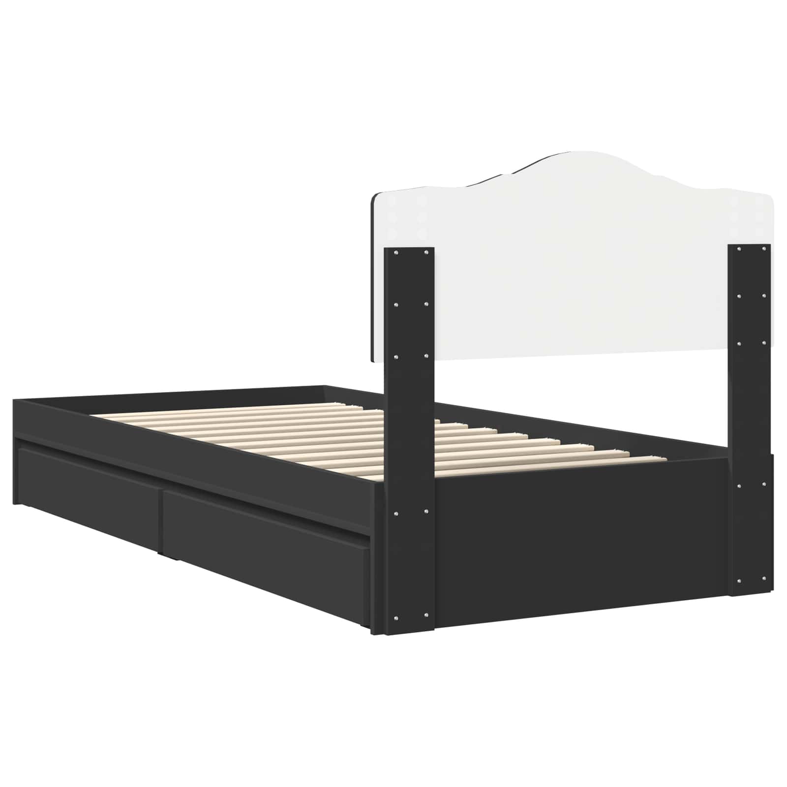 Lit de Rangement avec tiroir Noir 90 x 190 cm Bois d'ingénierie - XIOS