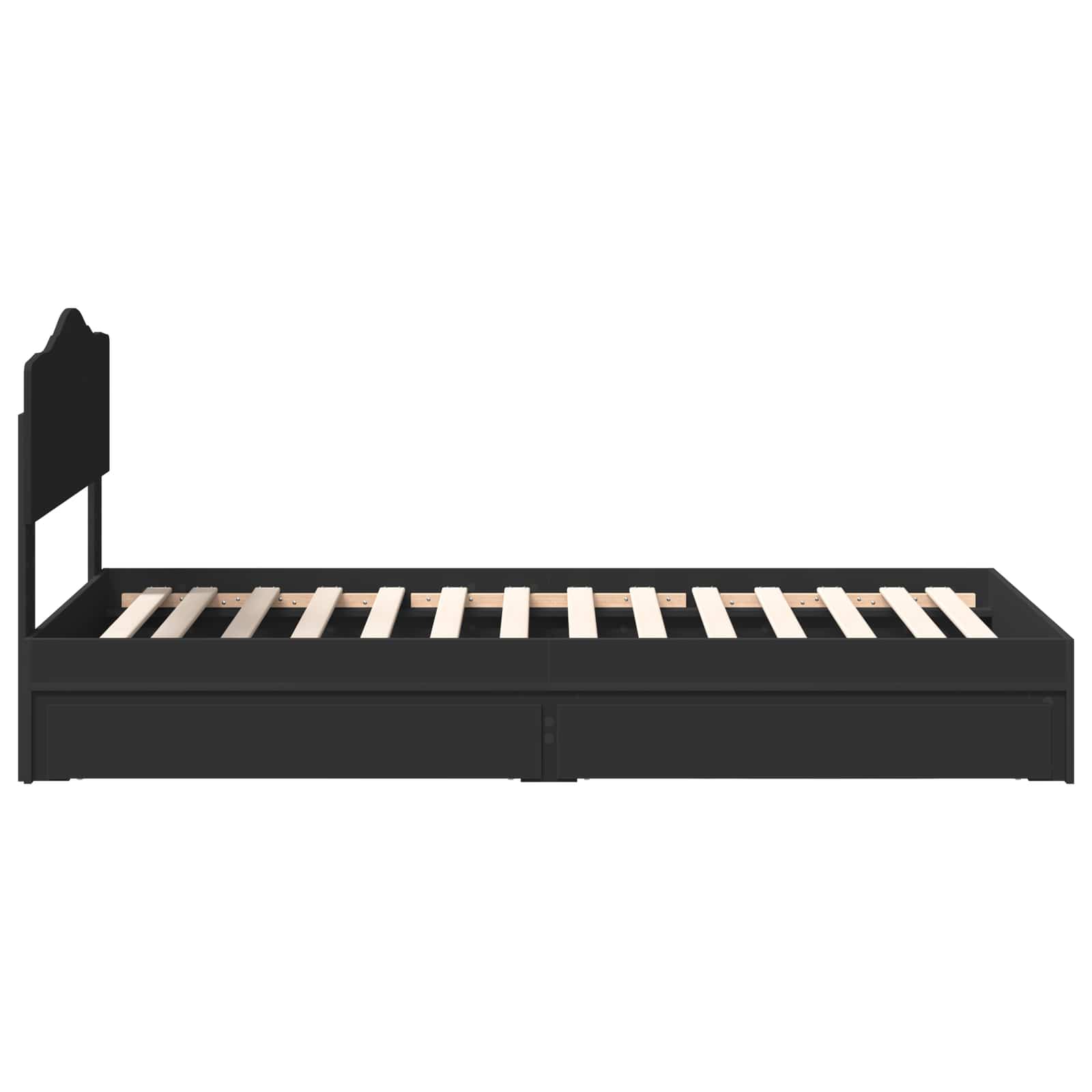Lit de Rangement avec tiroir Noir 90 x 190 cm Bois d'ingénierie - XIOS