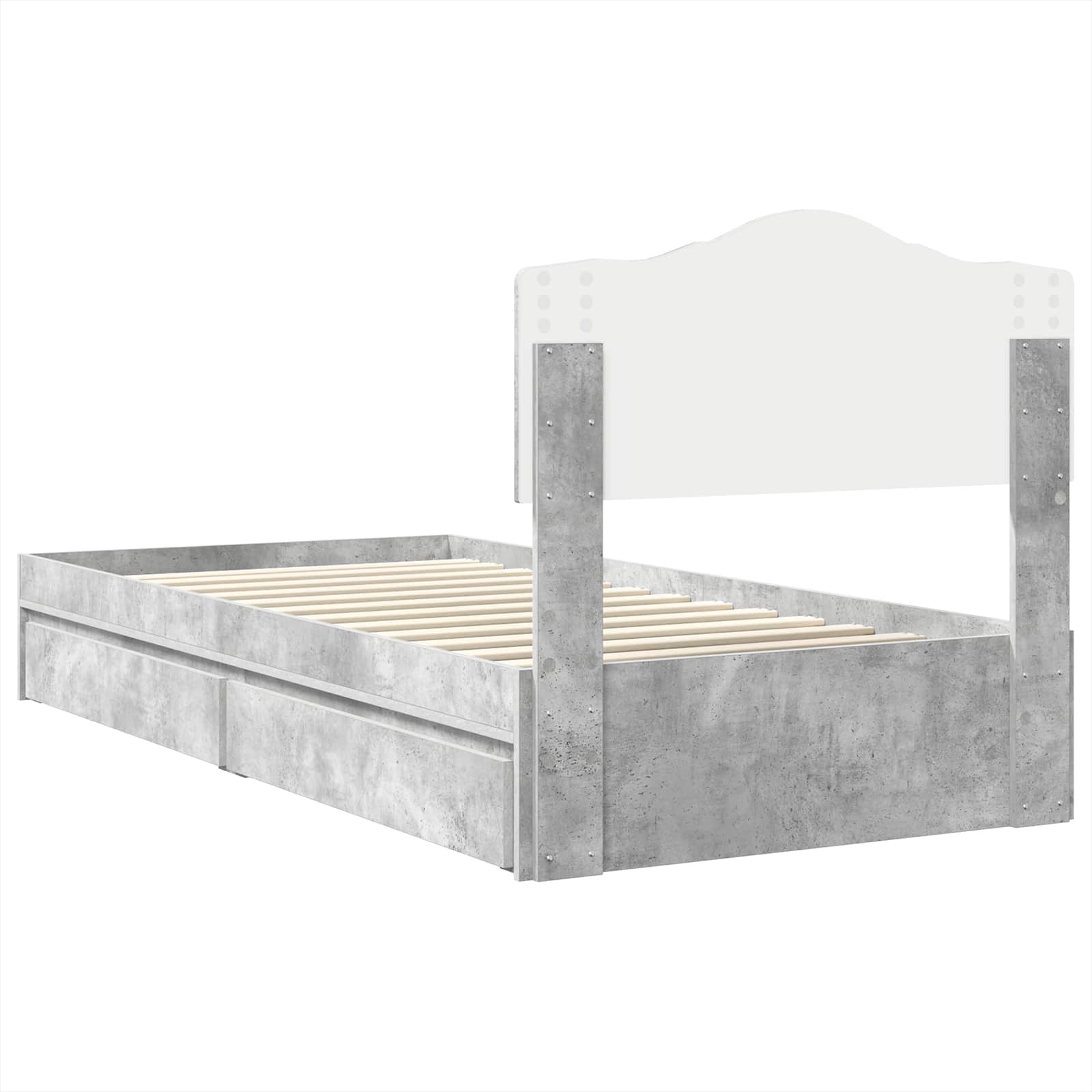 Lit de Rangement Gris béton 75 x 190 cm Bois d'ingénierie - XIOS