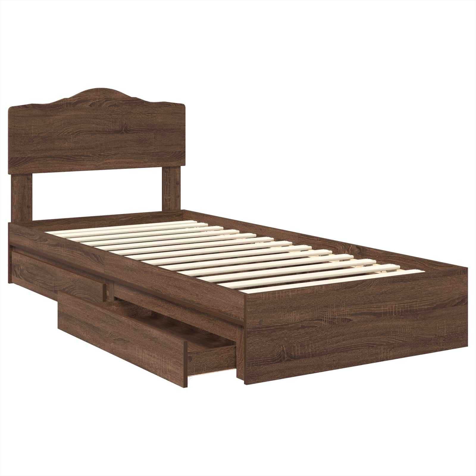 Lit de Rangement Chêne brun 75 x 190 cm Bois d'ingénierie - XIOS