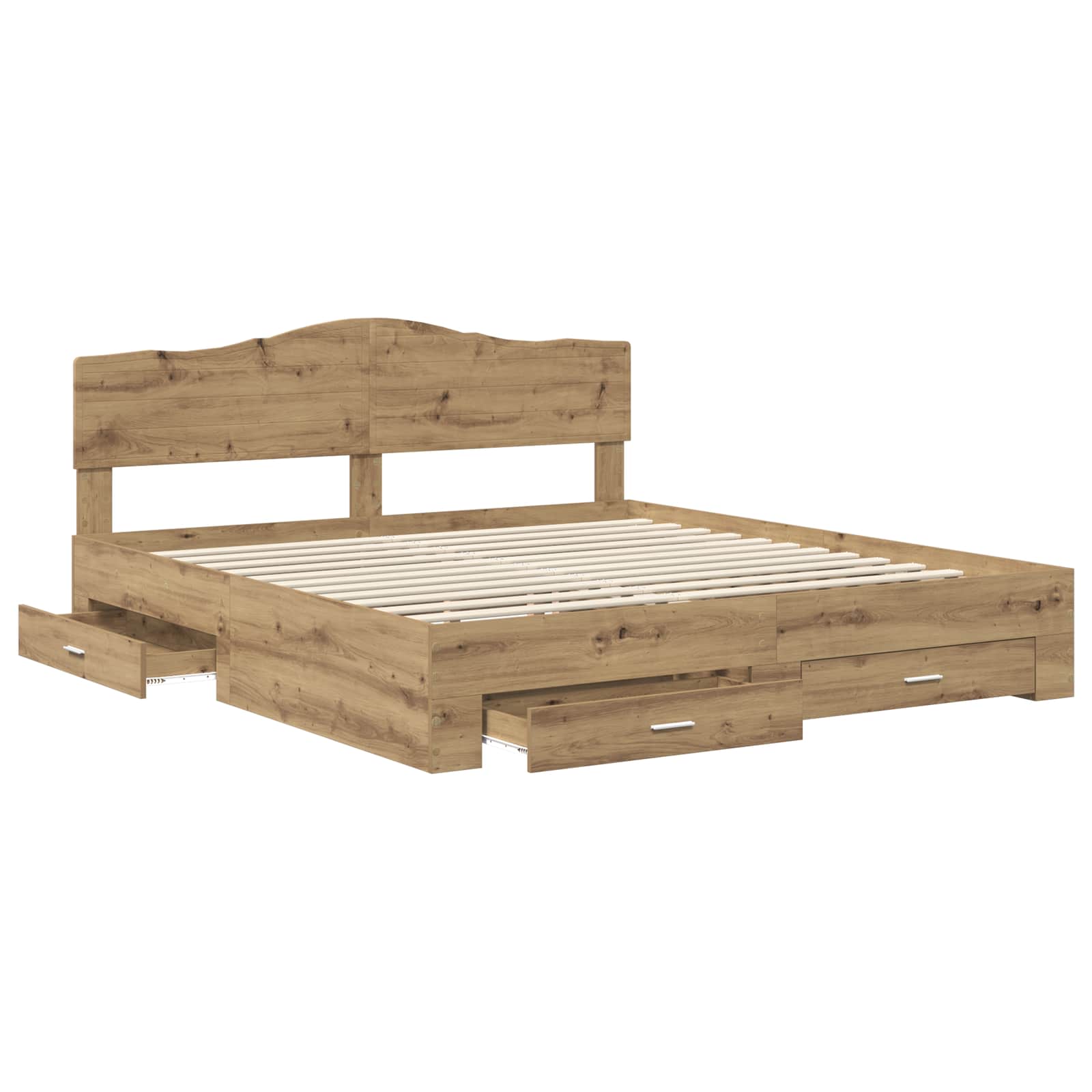 Cadre de lit Chêne artisanal 180 x 200 cm Bois d'ingénierie - XIOS