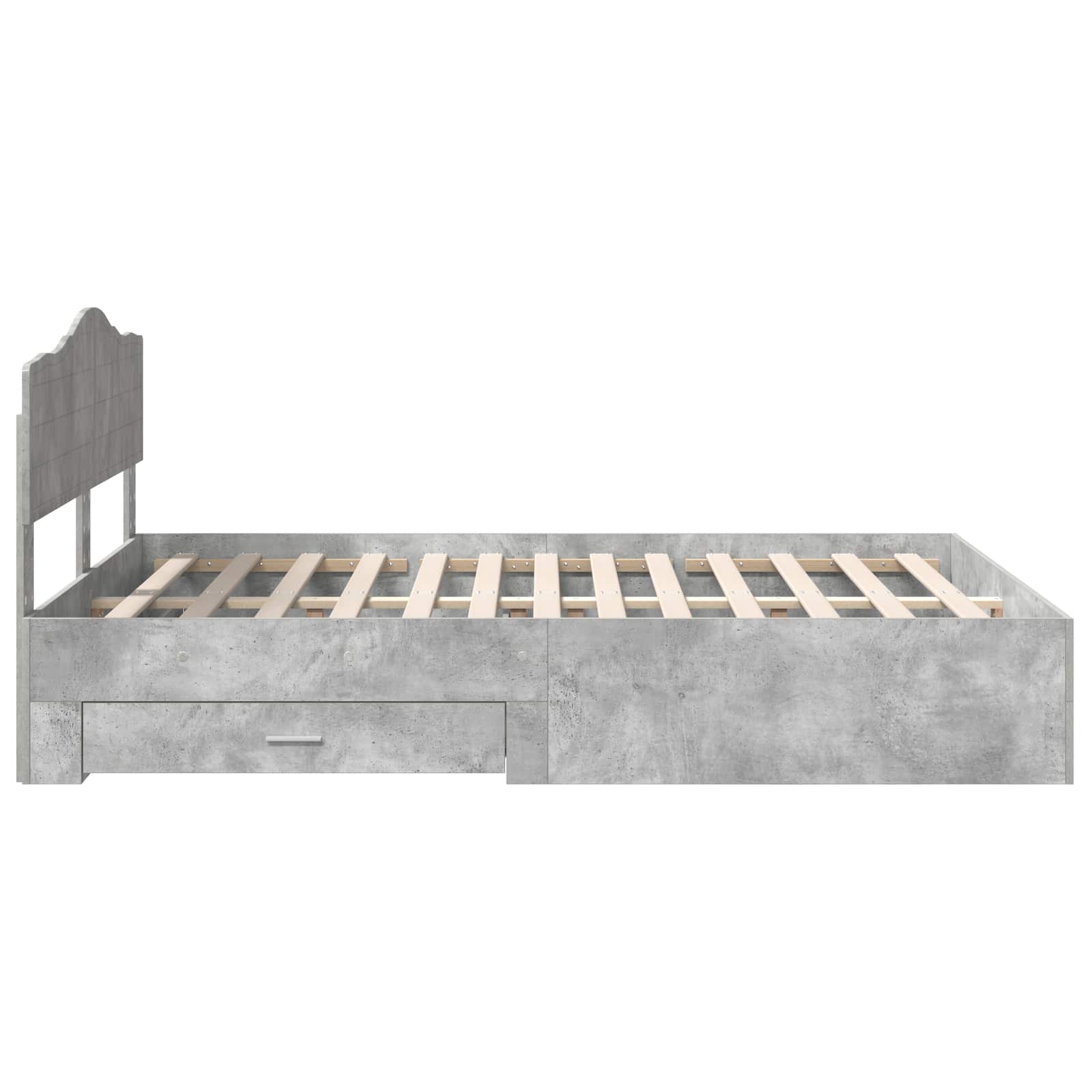 Cadre de lit Gris béton 160 x 200 cm Bois d'ingénierie - XIOS