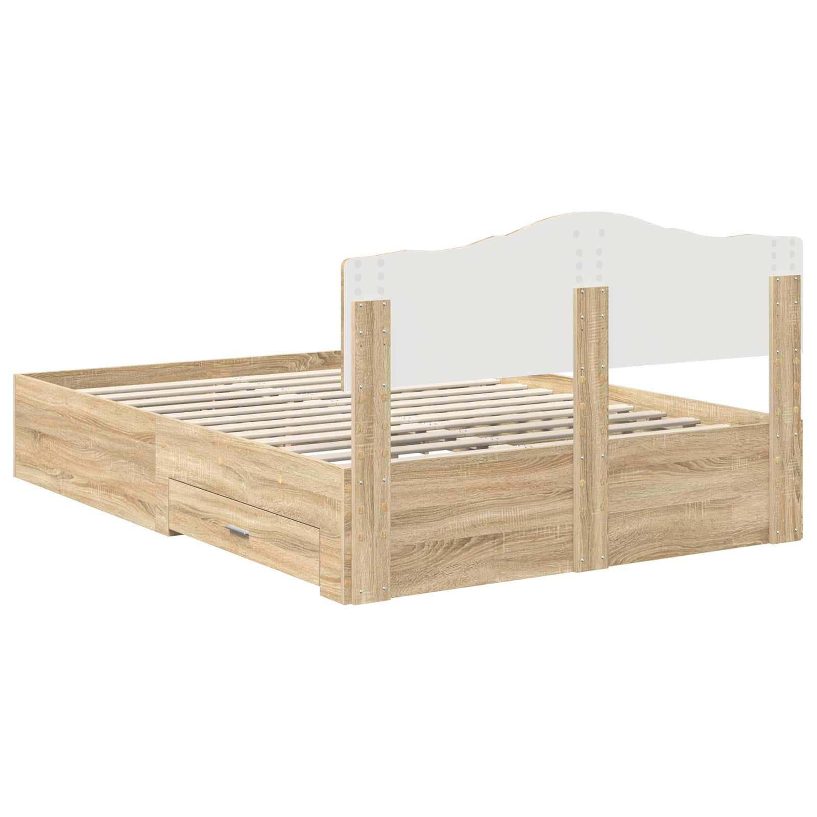 Cadre de lit Chêne Sonoma 150 x 200 cm Bois d'ingénierie - XIOS