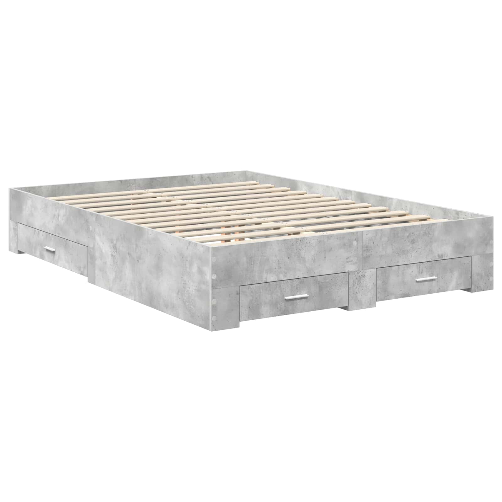 Cadre de lit Gris béton 150 x 200 cm Bois d'ingénierie - XIOS