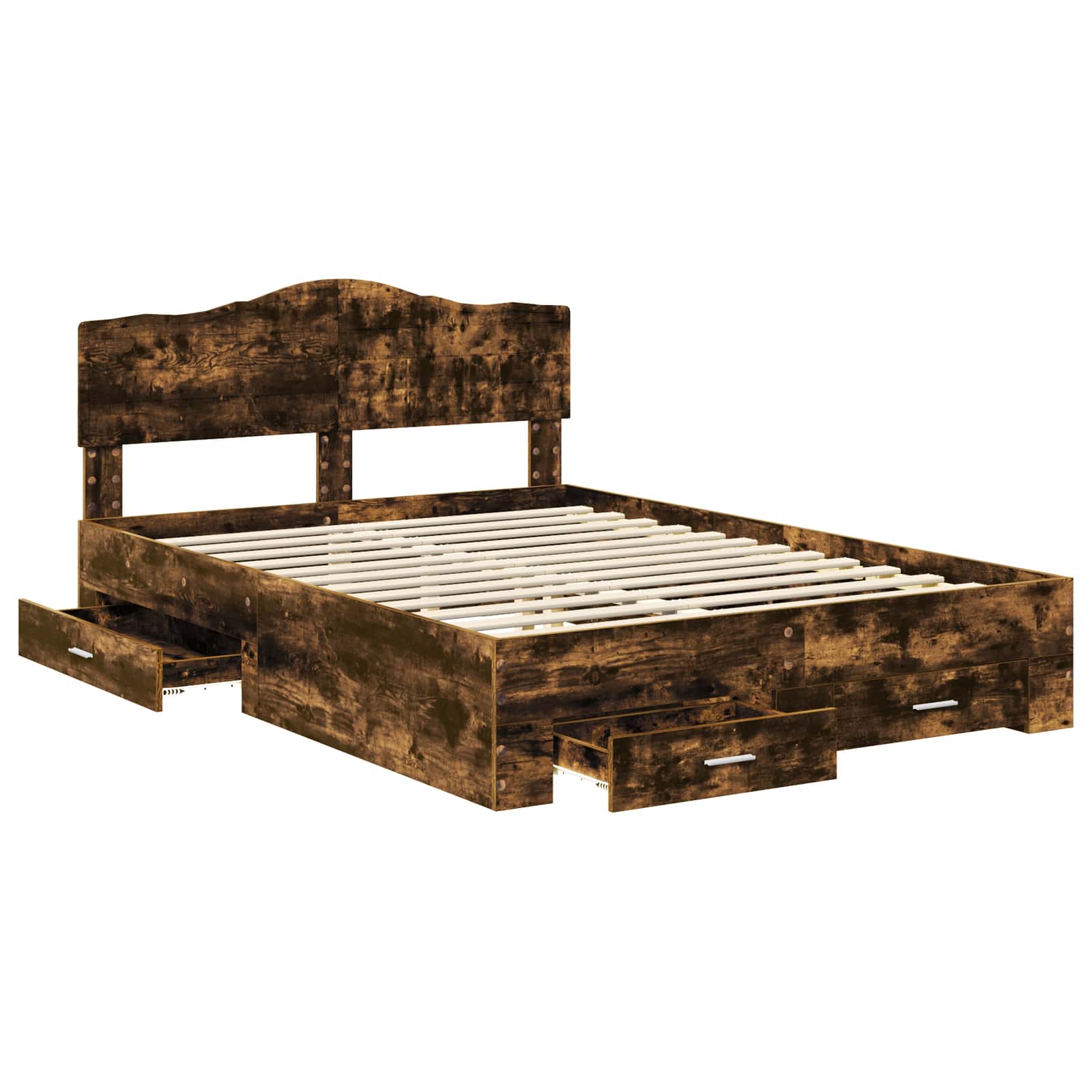 Cadre de lit Chêne fumé 150 x 200 cm Bois d'ingénierie - XIOS