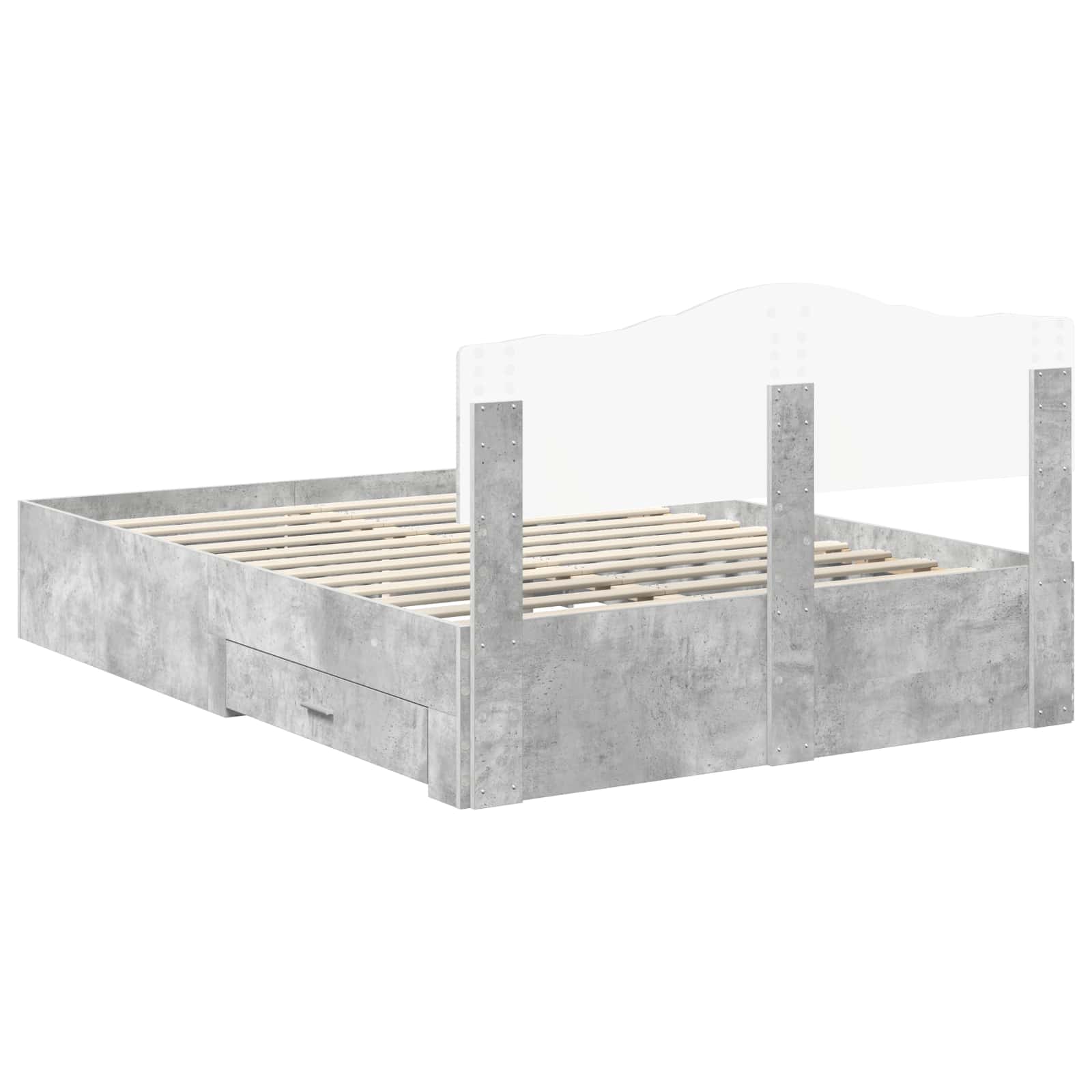 Cadre de lit Gris béton 140 x 200 cm Bois d'ingénierie - XIOS