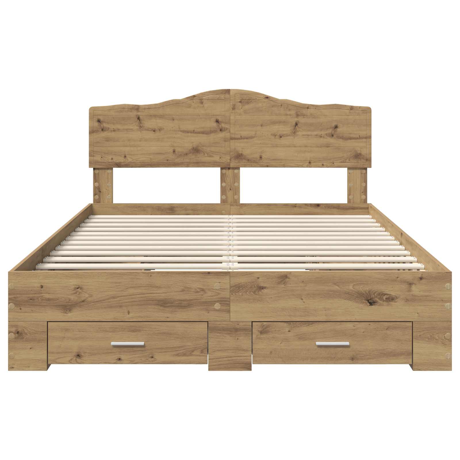 Cadre de lit Chêne artisanal 140 x 190 cm Bois d'ingénierie - XIOS