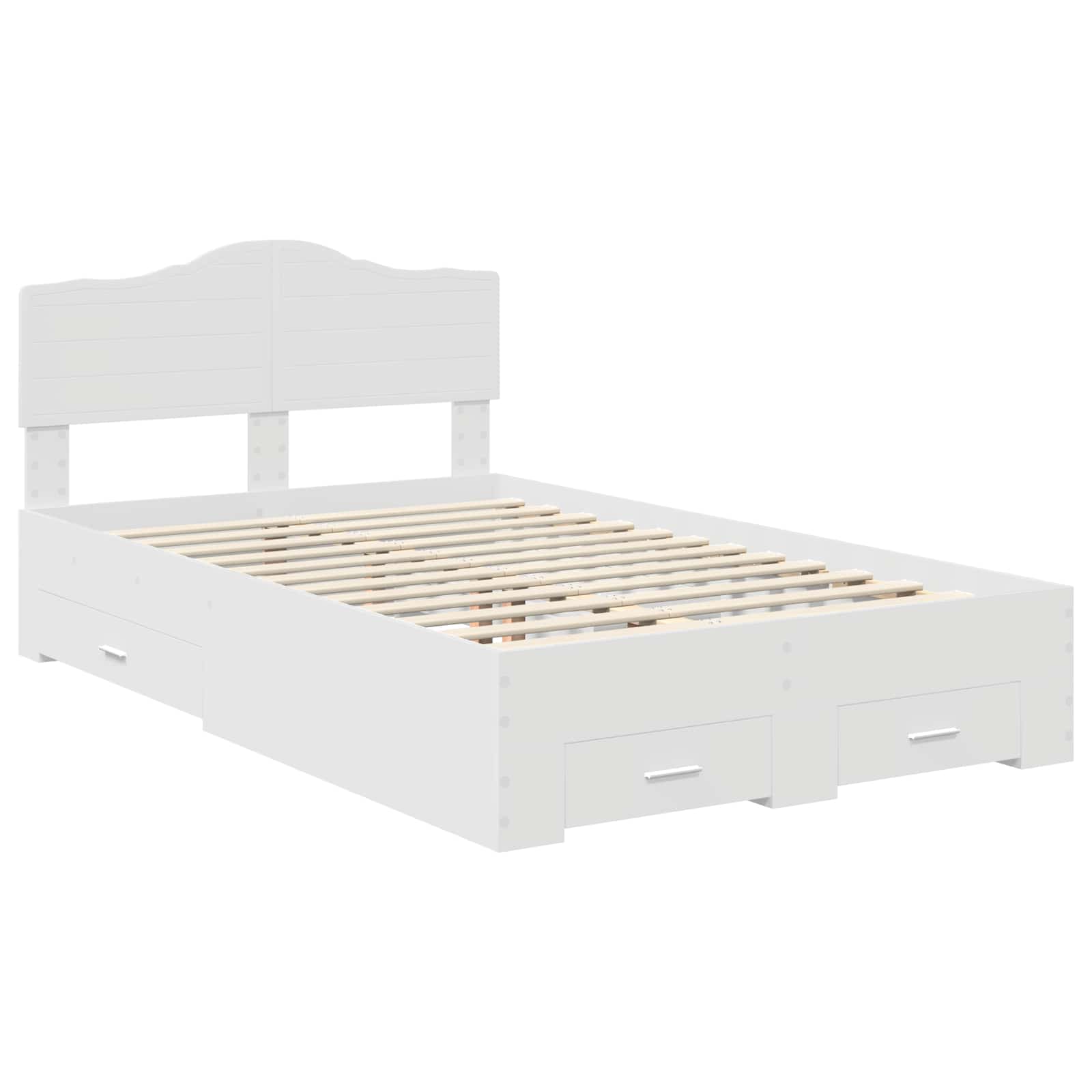 Cadre de lit avec tiroir Blanc 135 x 190 cm Bois d'ingénierie - XIOS