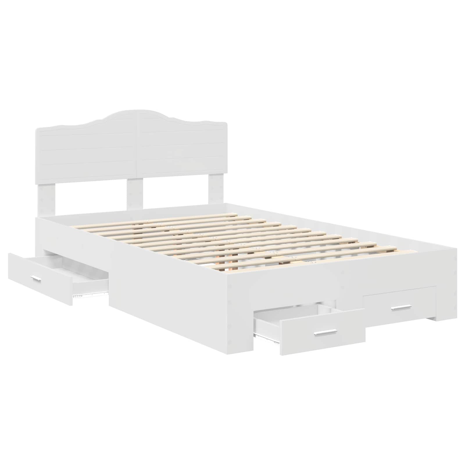 Cadre de lit avec tiroir Blanc 135 x 190 cm Bois d'ingénierie - XIOS
