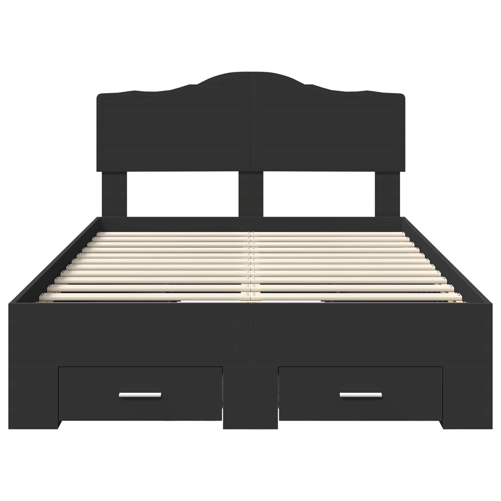 Cadre de lit avec tiroir Noir 135 x 190 cm Bois d'ingénierie - XIOS