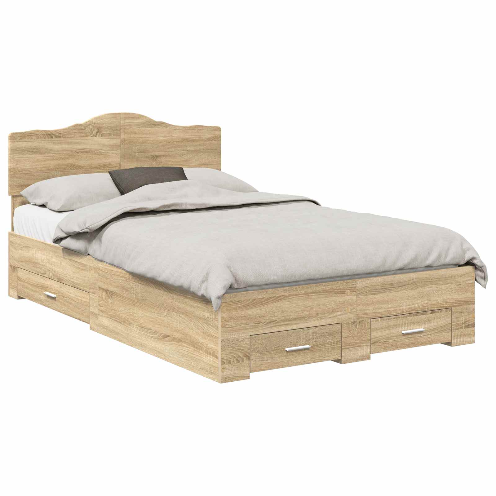 Cadre de lit Chêne Sonoma 135 x 190 cm Bois d'ingénierie - XIOS