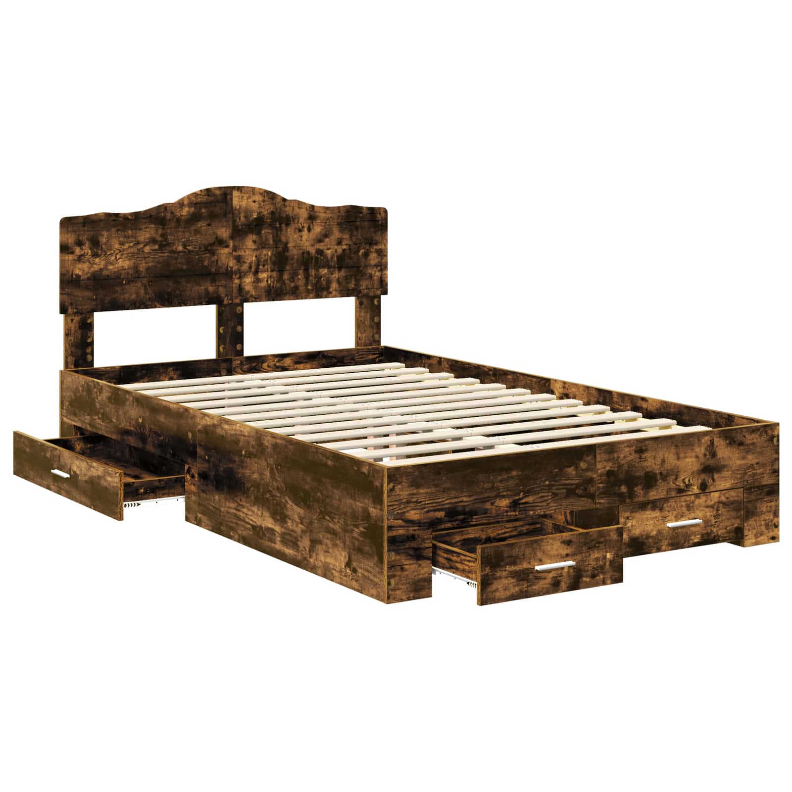 Cadre de lit Chêne fumé 135 x 190 cm Bois d'ingénierie - XIOS