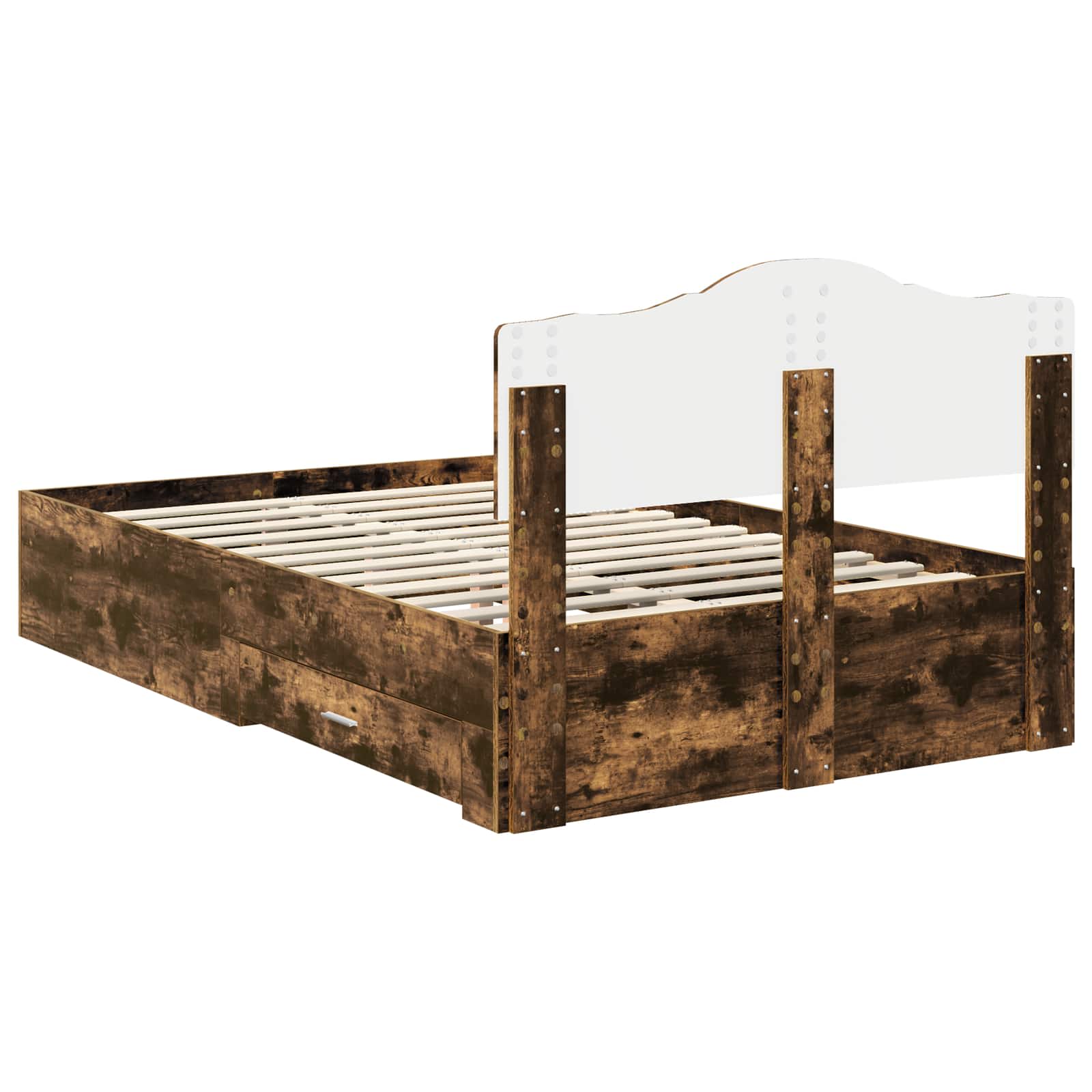 Cadre de lit Chêne fumé 135 x 190 cm Bois d'ingénierie - XIOS