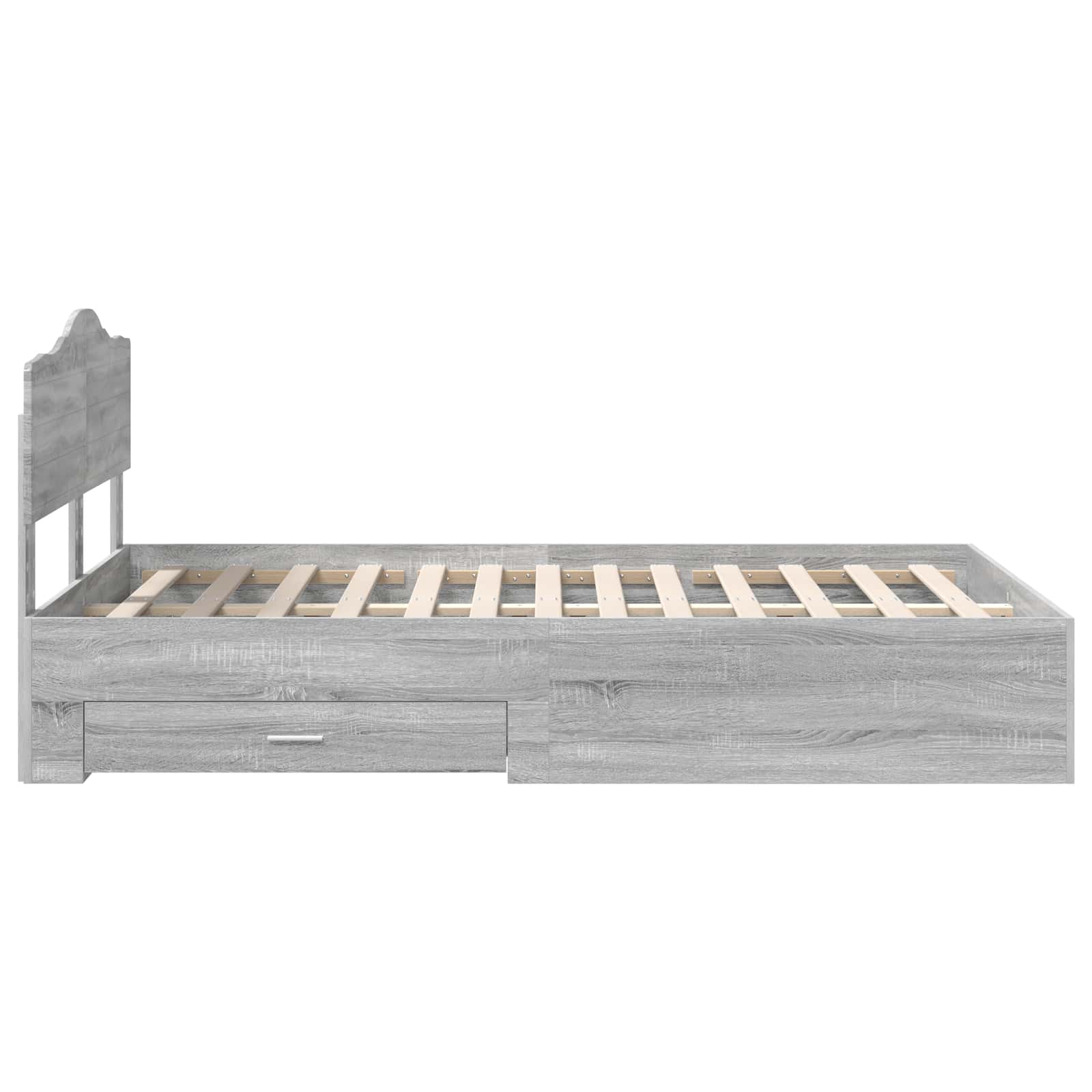 Cadre de lit Gris Sonoma 135 x 190 cm Bois d'ingénierie - XIOS
