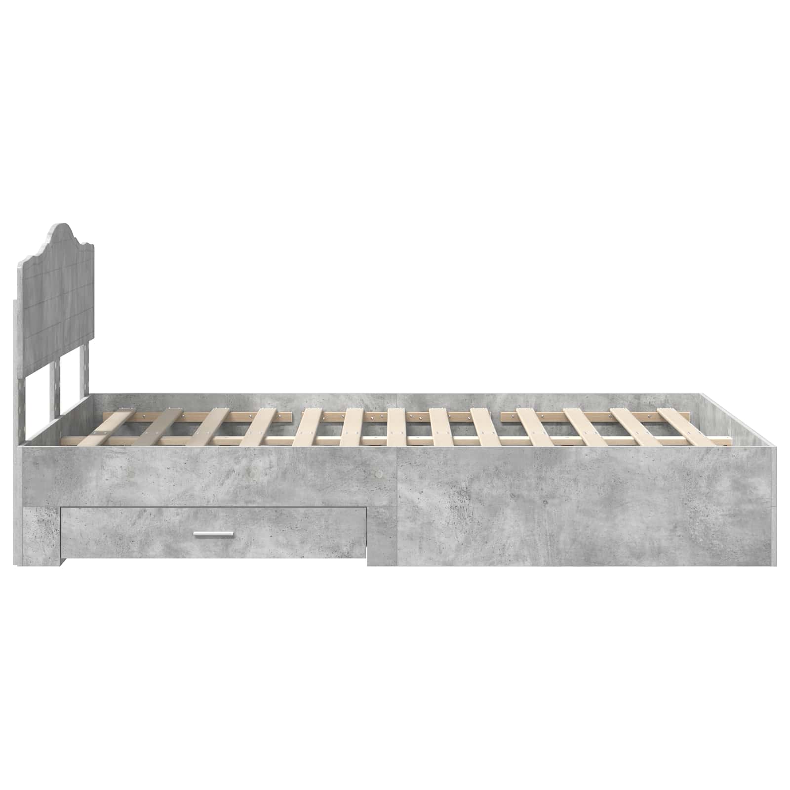 Cadre de lit Gris béton 120 x 200 cm Bois d'ingénierie - XIOS