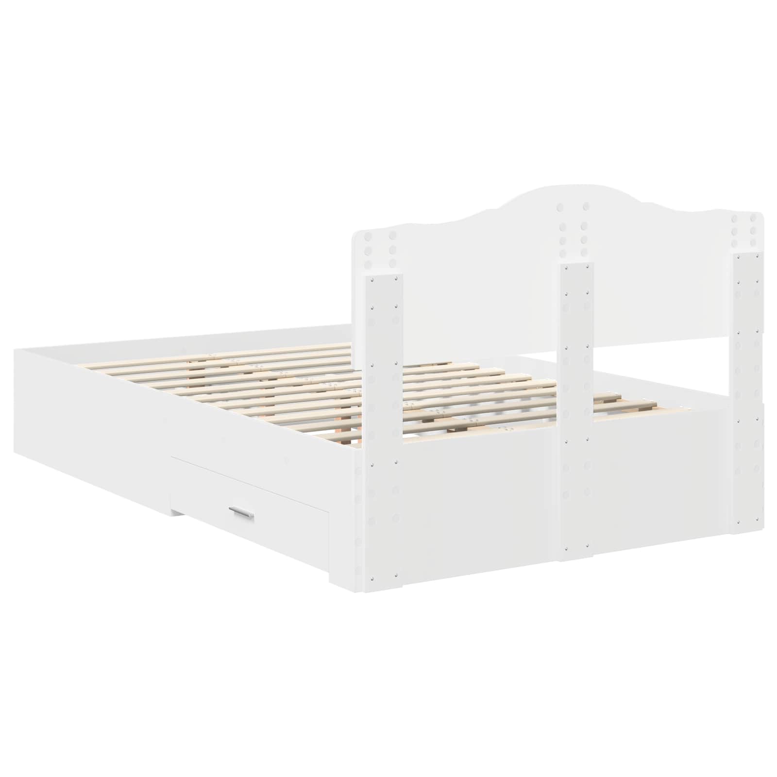 Cadre de lit avec tiroir Blanc 120 x 190 cm Bois d'ingénierie - XIOS