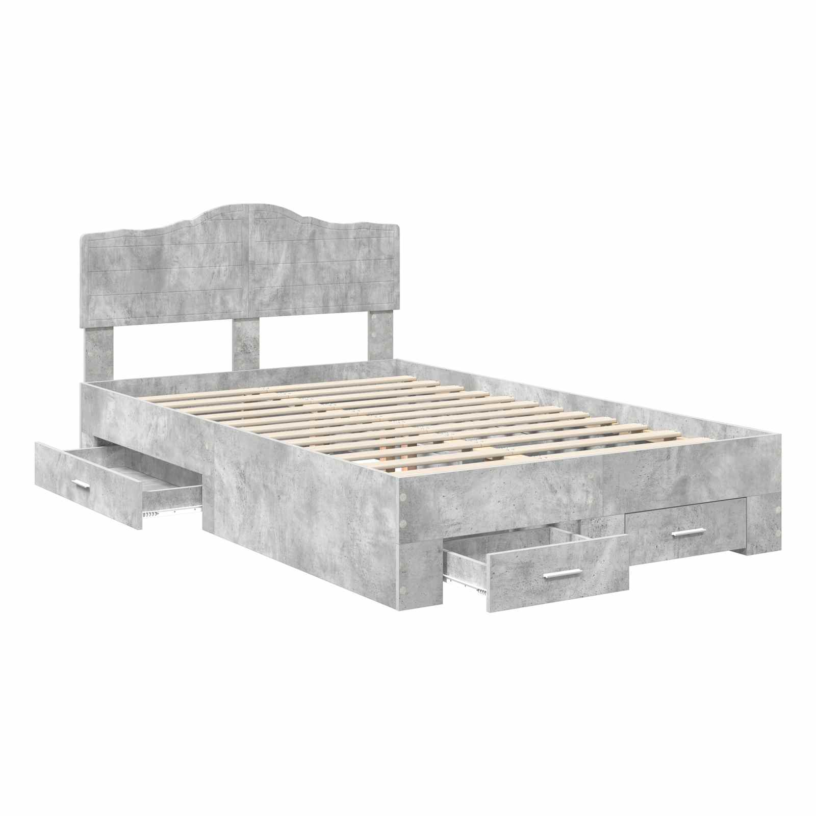 Cadre de lit Gris béton 120 x 190 cm Bois d'ingénierie - XIOS