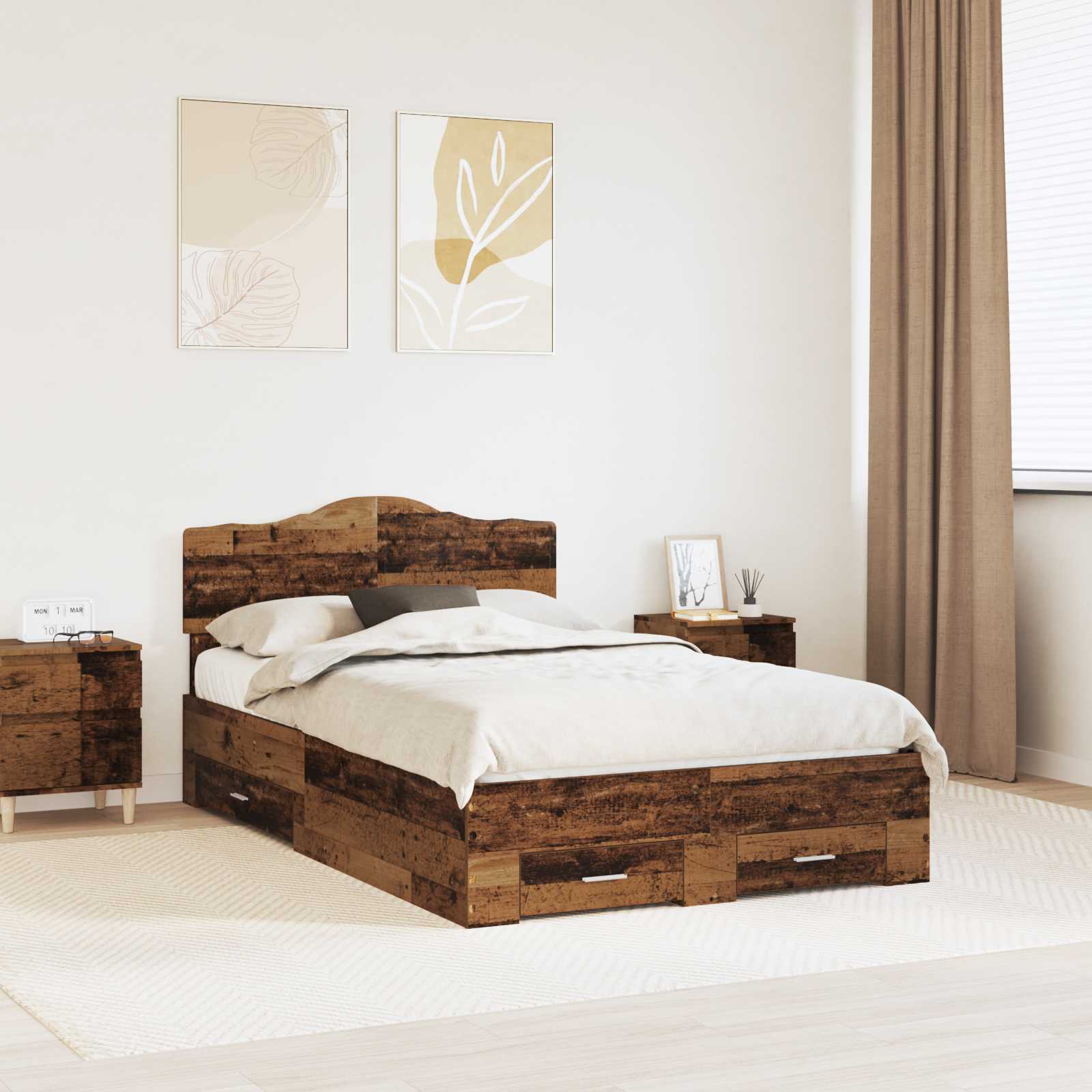 Cadre de lit Bois ancien 120 x 190 cm Bois d'ingénierie - XIOS