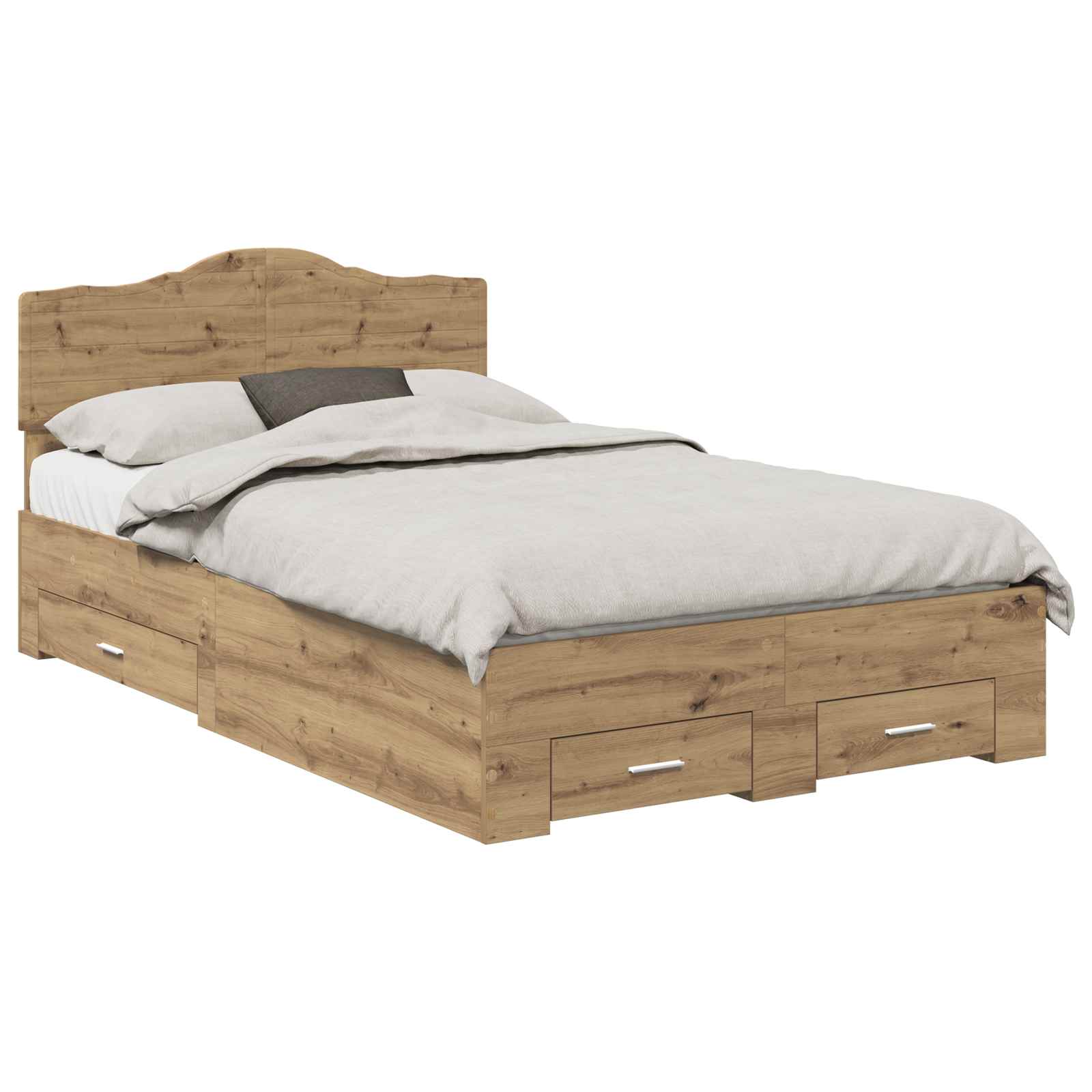 Cadre de lit Chêne artisanal 120 x 190 cm Bois d'ingénierie - XIOS