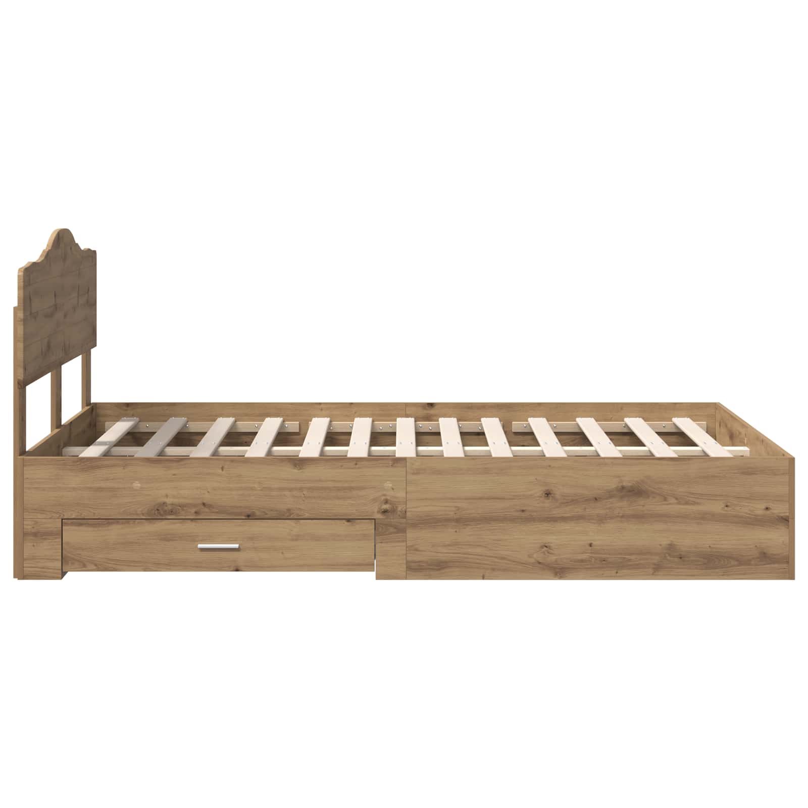 Cadre de lit Chêne artisanal 120 x 190 cm Bois d'ingénierie - XIOS