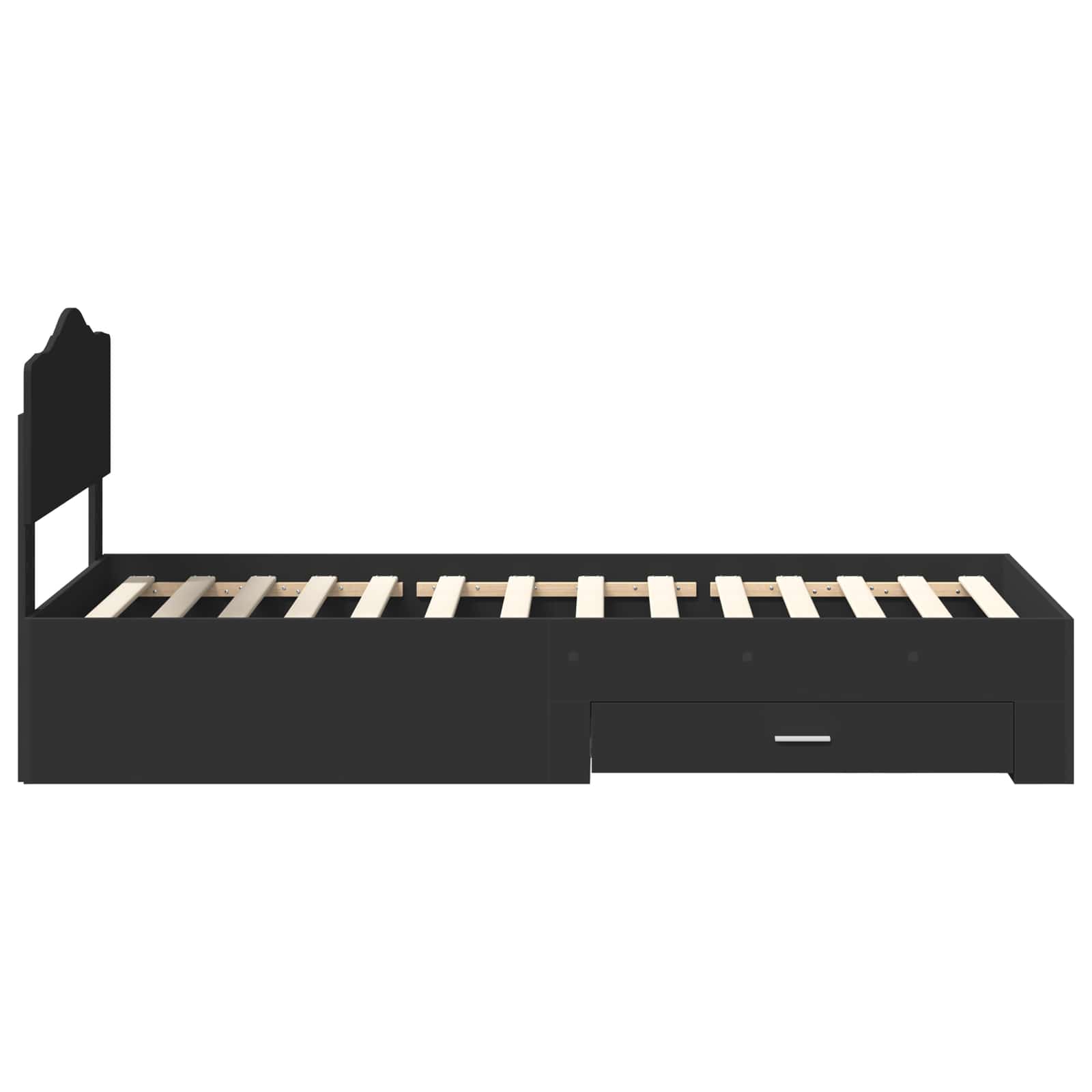 Cadre de lit avec tiroir Noir 100 x 200 cm Bois d'ingénierie