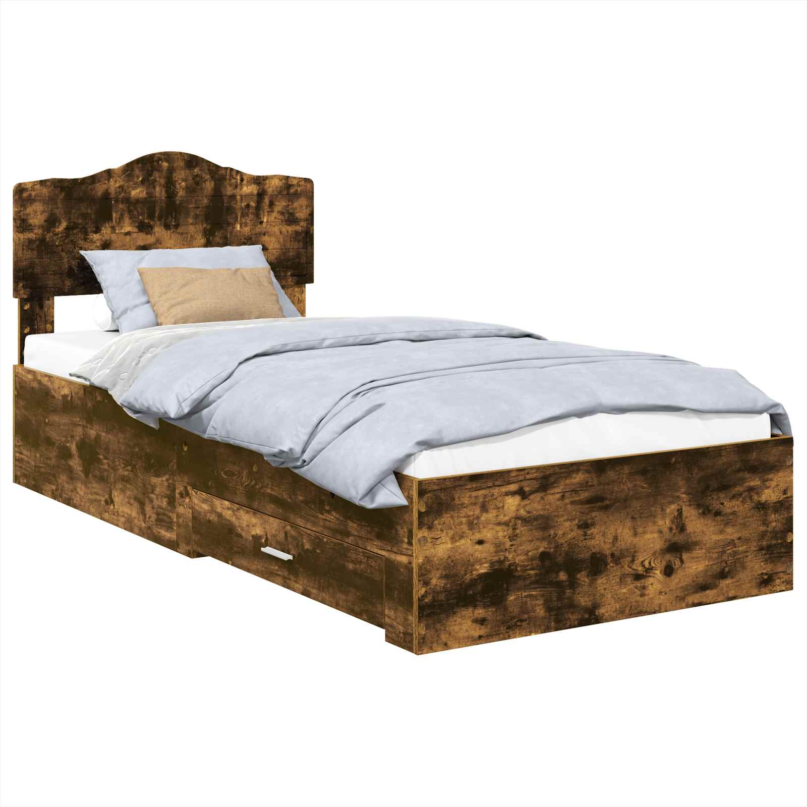 Cadre de lit Chêne fumé 100 x 200 cm Bois d'ingénierie - XIOS