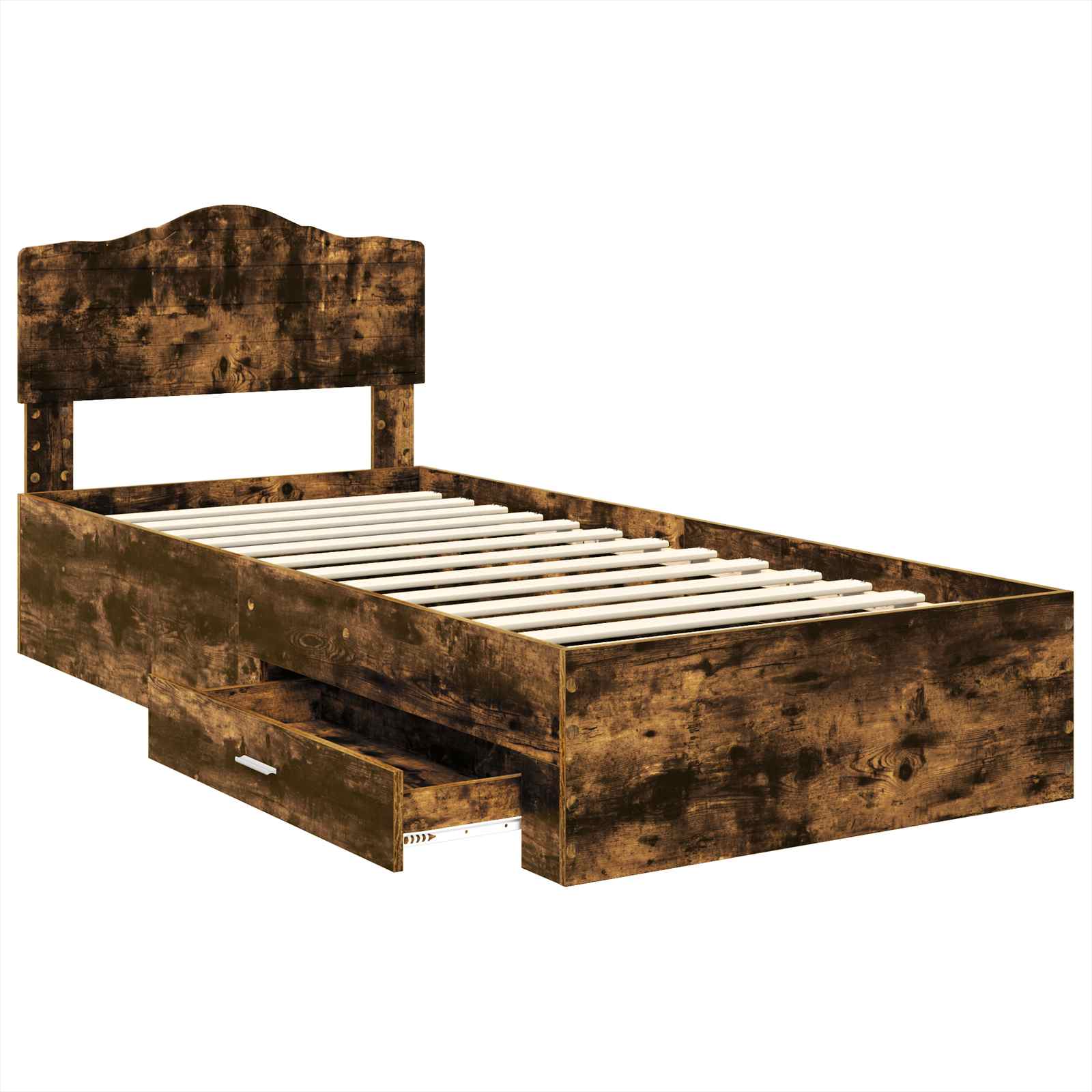 Cadre de lit Chêne fumé 100 x 200 cm Bois d'ingénierie - XIOS