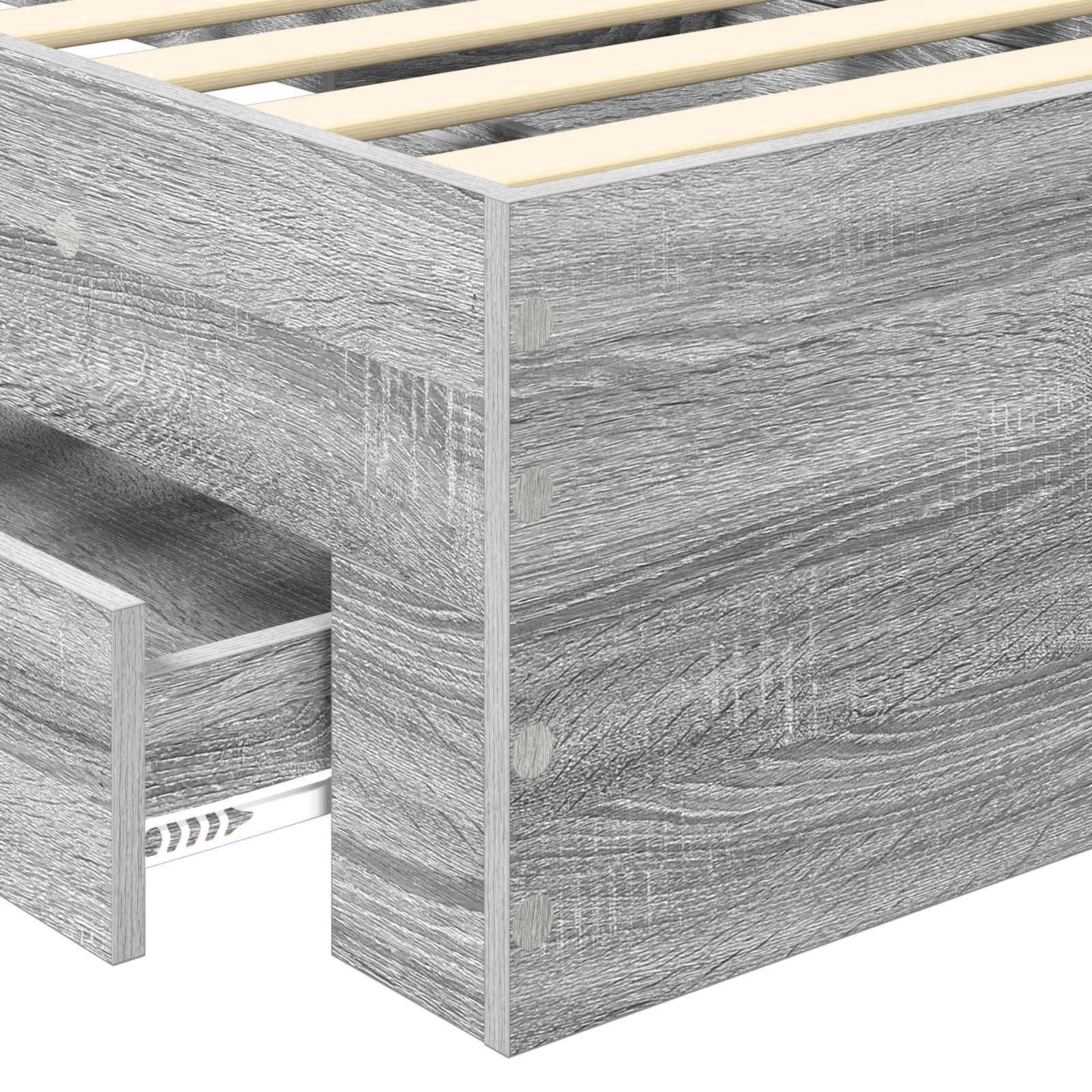 Cadre de lit Gris Sonoma 100 x 200 cm Bois d'ingénierie - XIOS