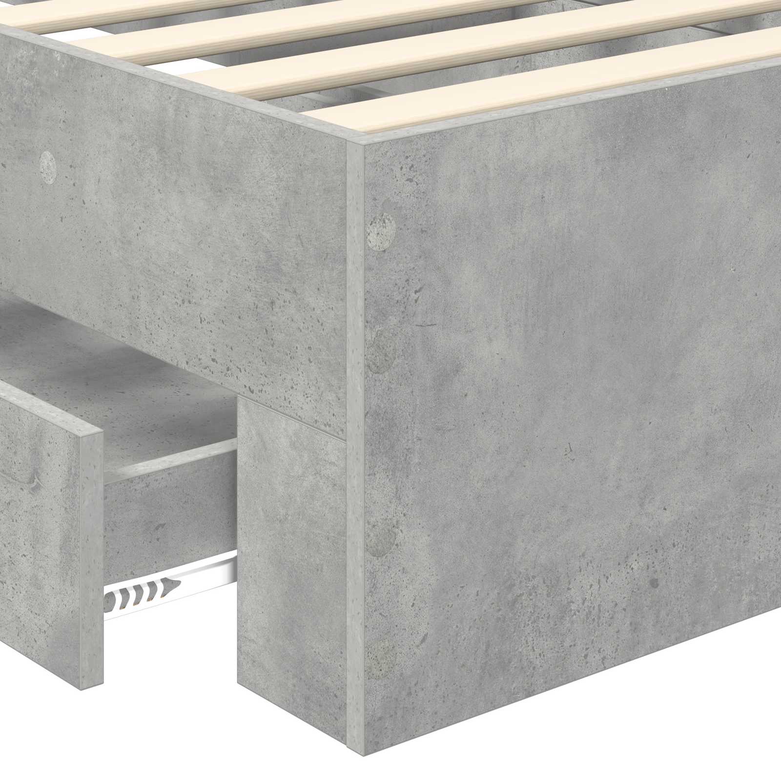 Cadre de lit Gris béton 90 x 200 cm Bois d'ingénierie - XIOS