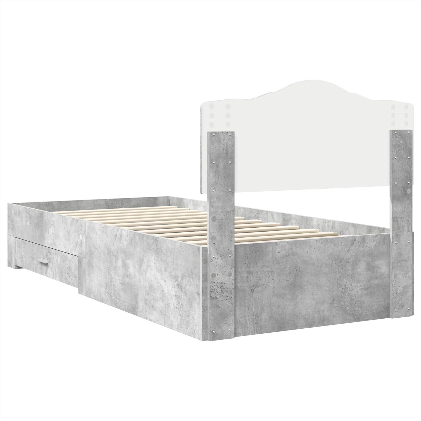 Cadre de lit Gris béton 90 x 200 cm Bois d'ingénierie - XIOS