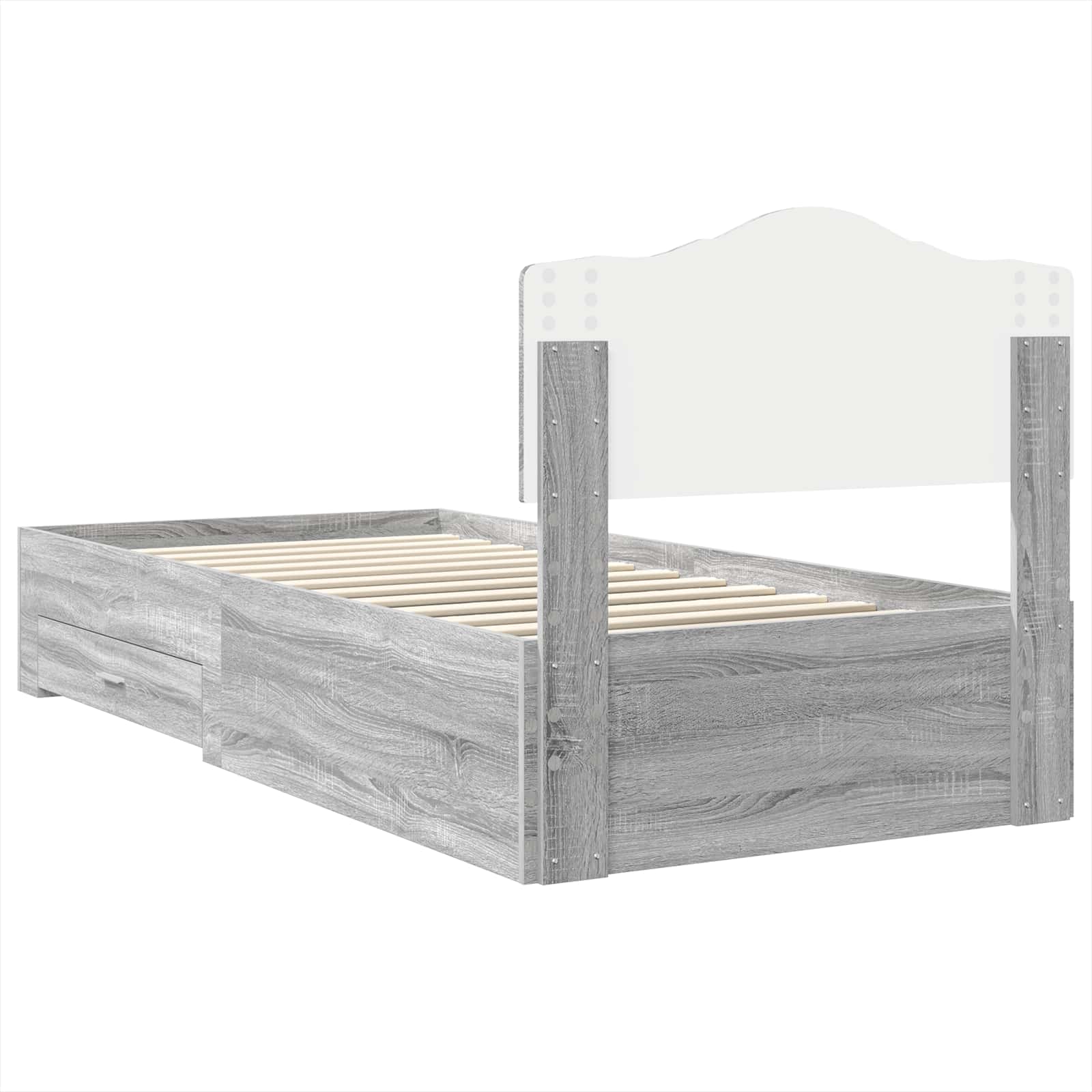 Cadre de lit Gris Sonoma 90 x 190 cm Bois d'ingénierie - XIOS