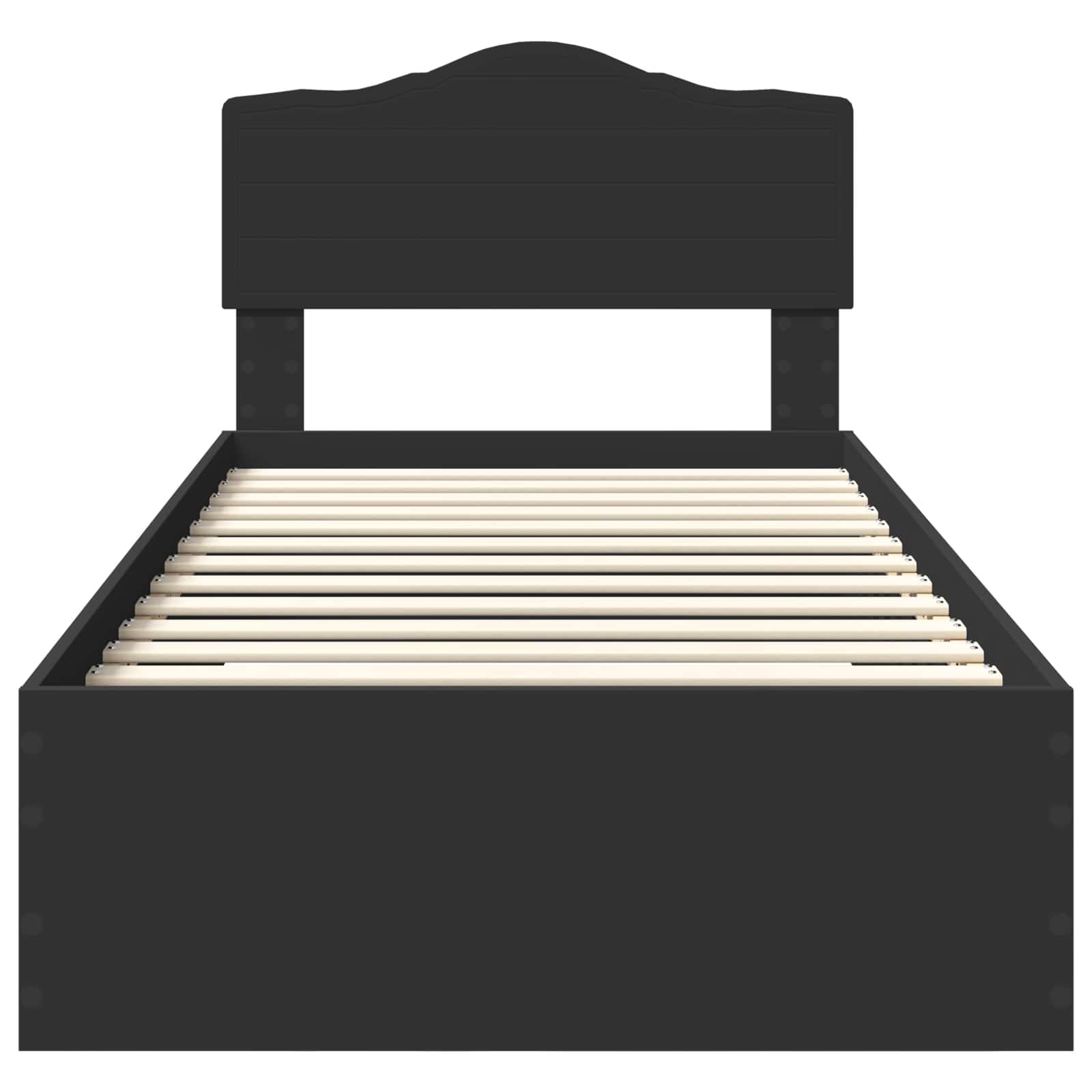 Cadre de lit avec tiroir Noir 75 x 190 cm Bois d'ingénierie - XIOS