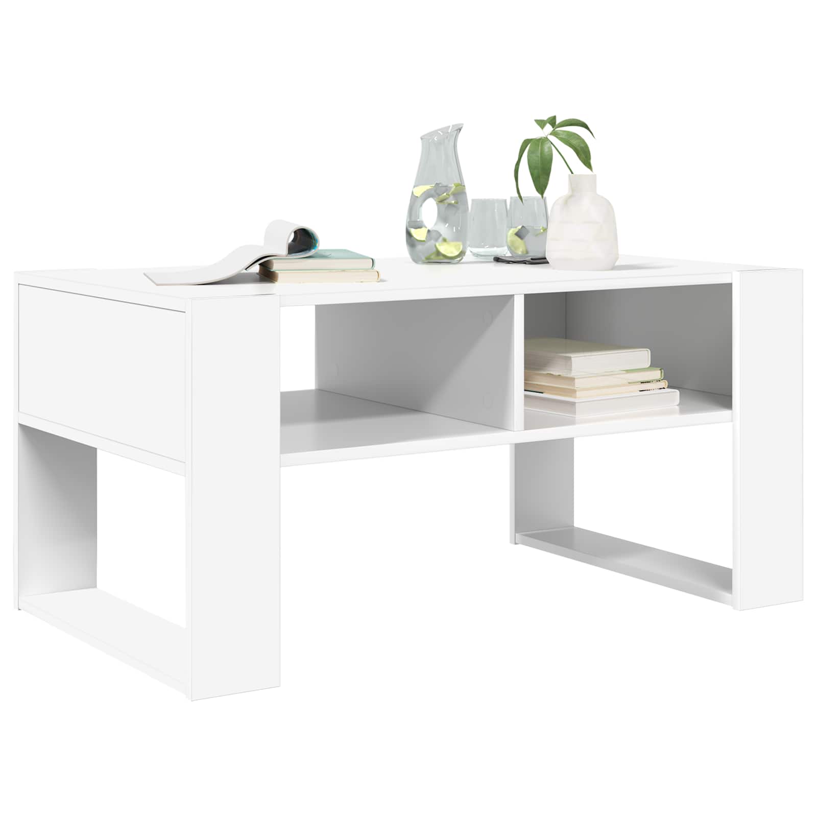 Table basse Blanc 92 x 53 x 45 cm Bois d'ingénierie - XIOS