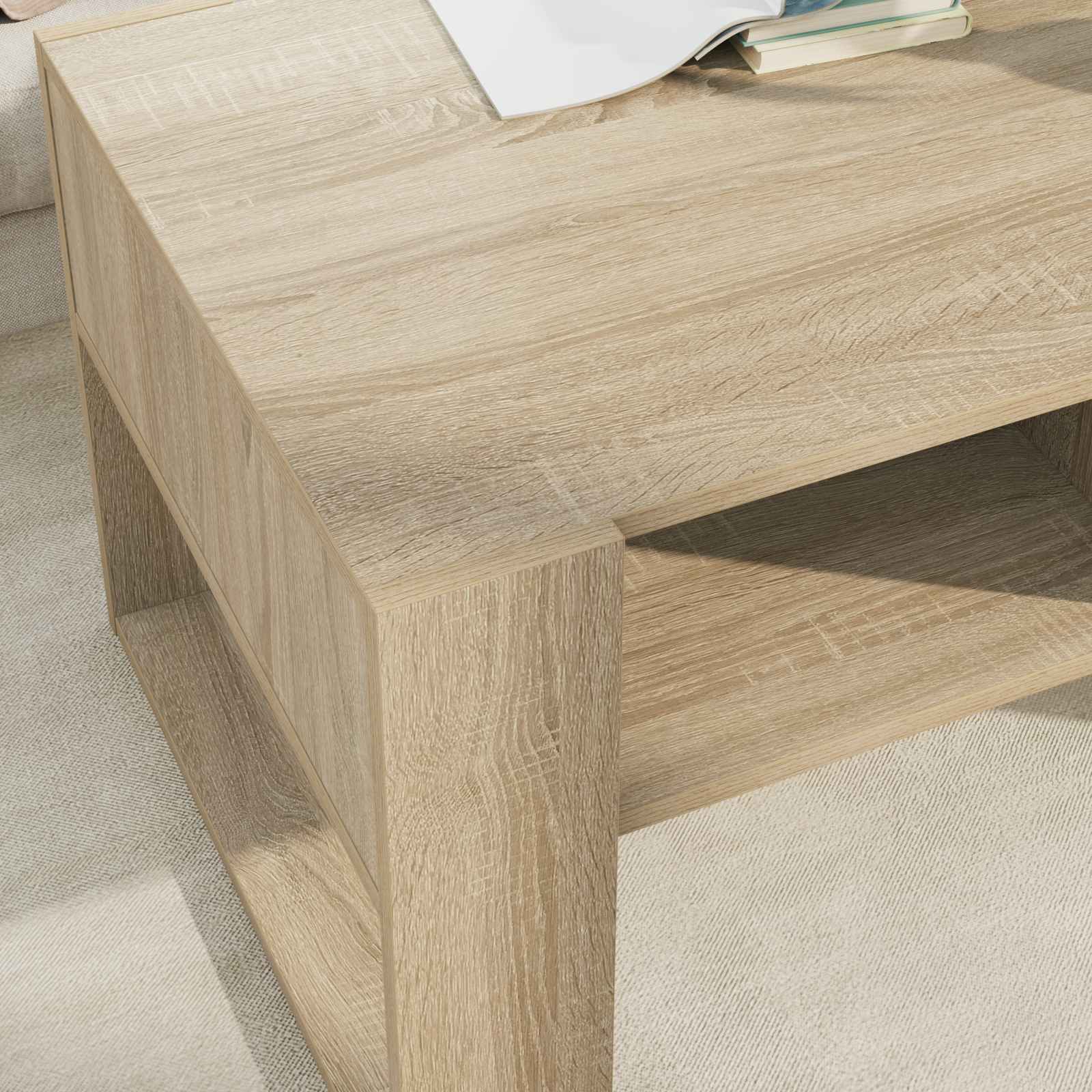 Table basse Chêne Sonoma 92 x 53 x 45 cm Bois d'ingénierie - XIOS