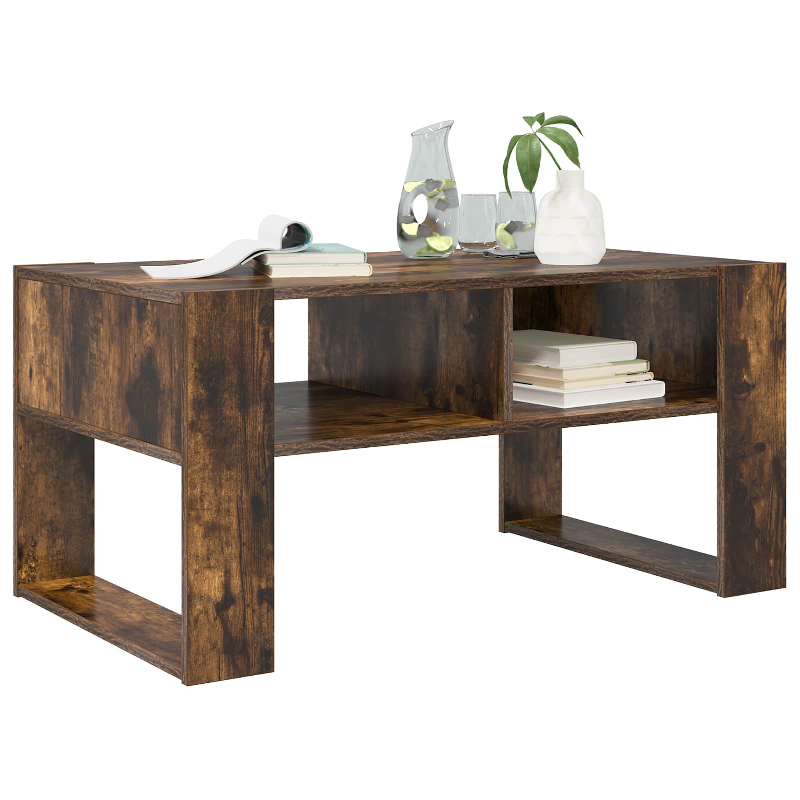 Table basse Chêne fumé 92 x 53 x 45 cm Bois d'ingénierie - XIOS