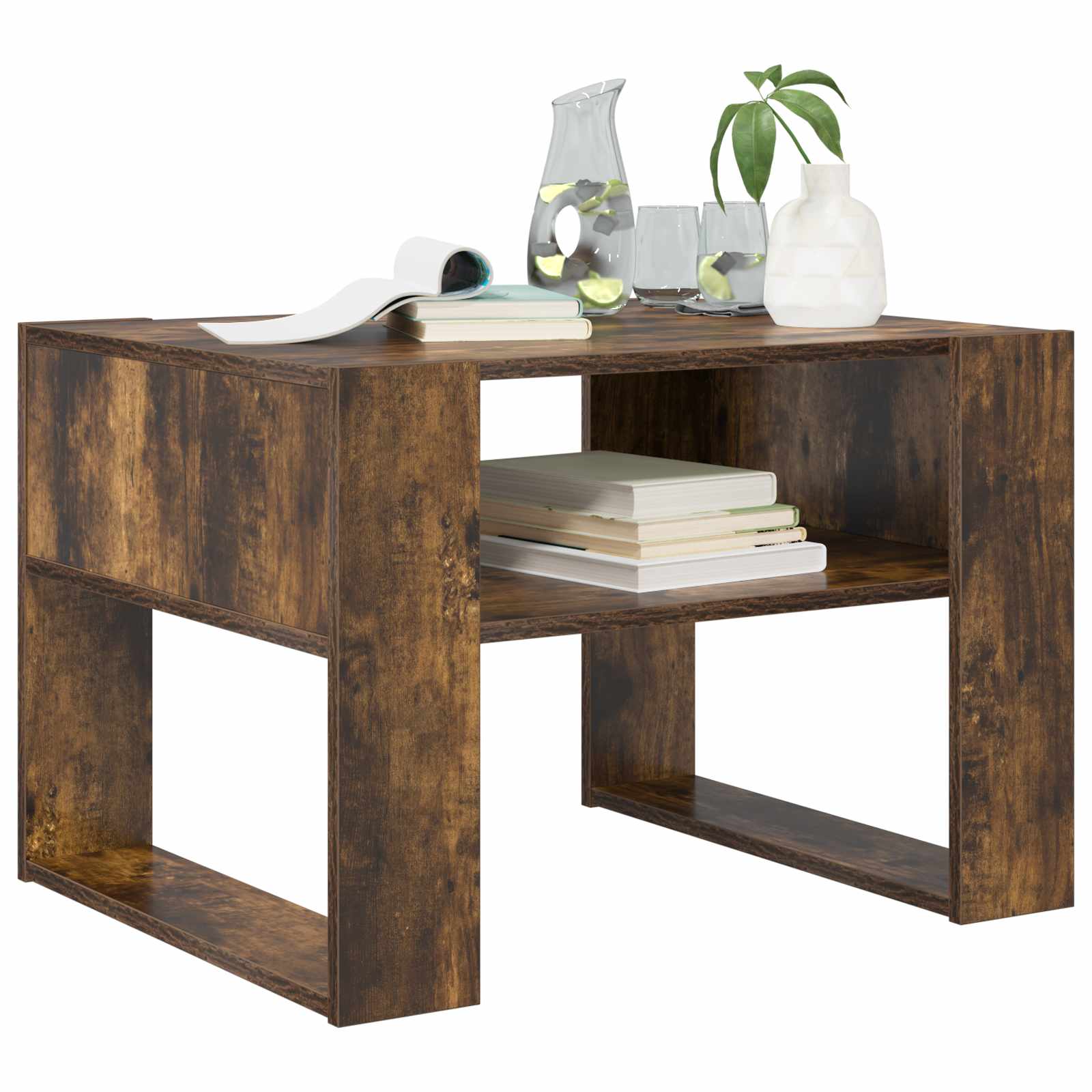 Table basse Chêne fumé 66 x 53 x 45 cm Bois d'ingénierie - XIOS