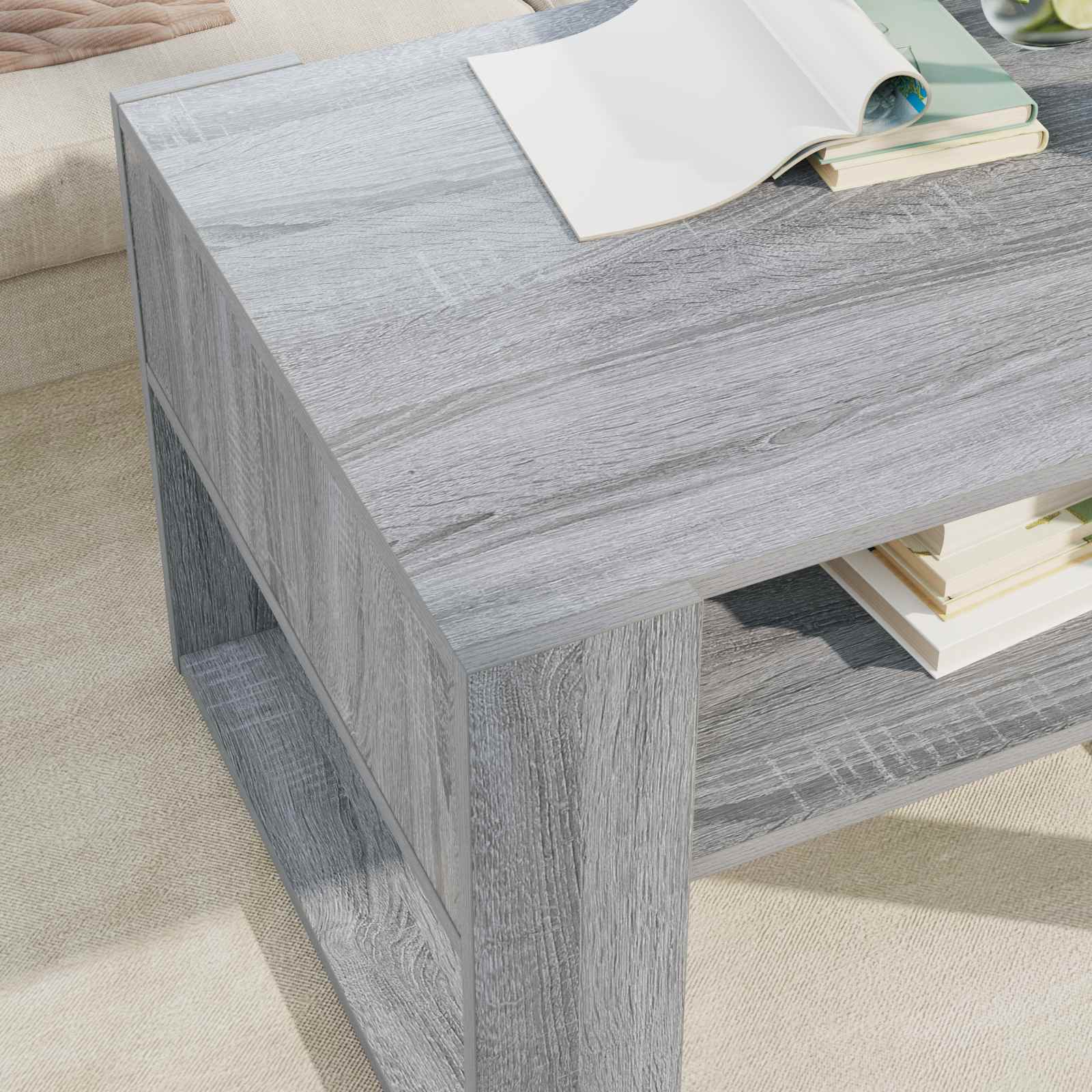 Table basse Gris Sonoma 66 x 53 x 45 cm Bois d'ingénierie - XIOS