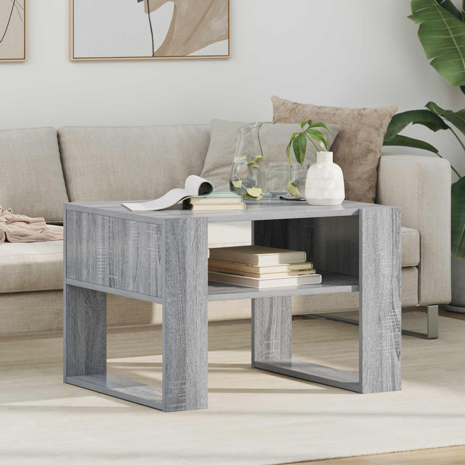 Table basse Gris Sonoma 66 x 53 x 45 cm Bois d'ingénierie - XIOS