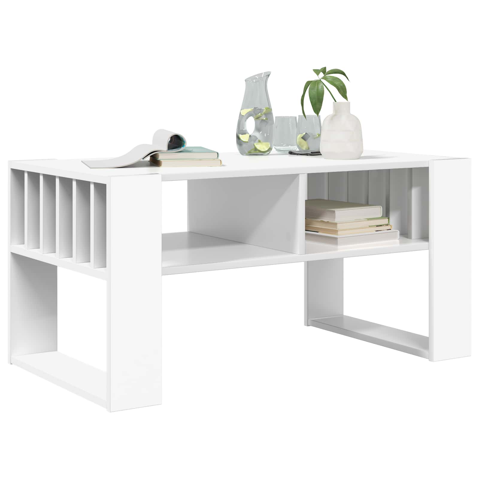Table basse Blanc 92 x 49,5 x 45 cm Bois d'ingénierie - XIOS