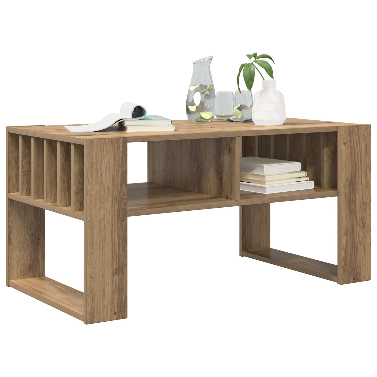 Table basse Chêne artisanal 92 x 49,5 x 45 cm Bois d'ingénierie - XIOS