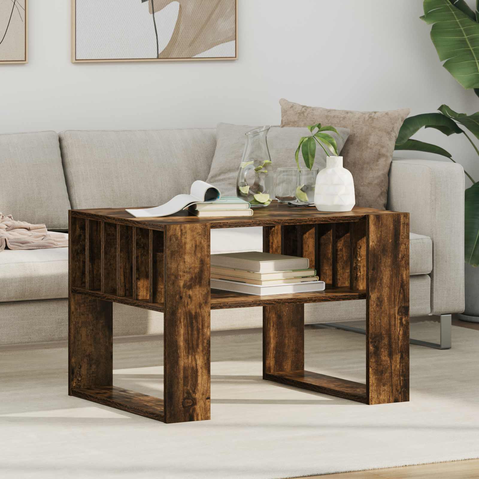 Table basse Chêne fumé 66 x 49,5 x 45 cm Bois d'ingénierie - XIOS